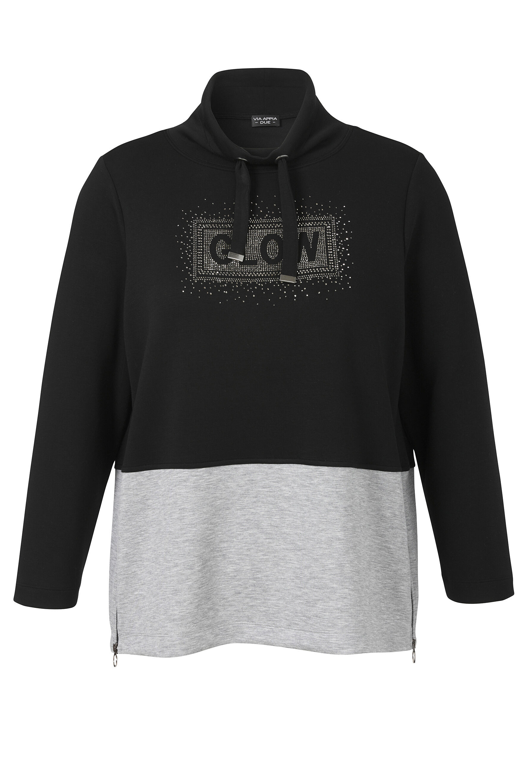 VIA APPIA DUE Sweatshirt "VIA APPIA DUE Sweatshirt", mit Motiv aus Silbersteinchen, große Größen