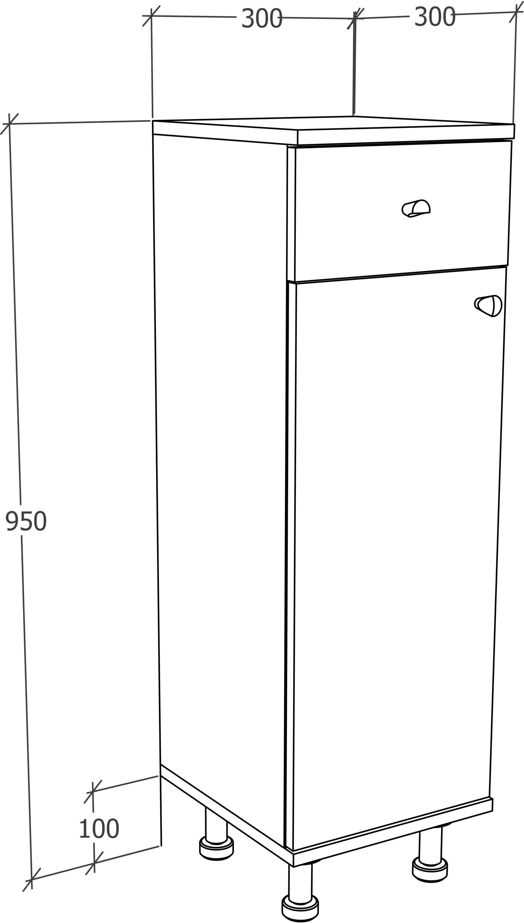 VCM Midischrank »Badmöbel Midischrank Badschrank Schublade Nilosi«