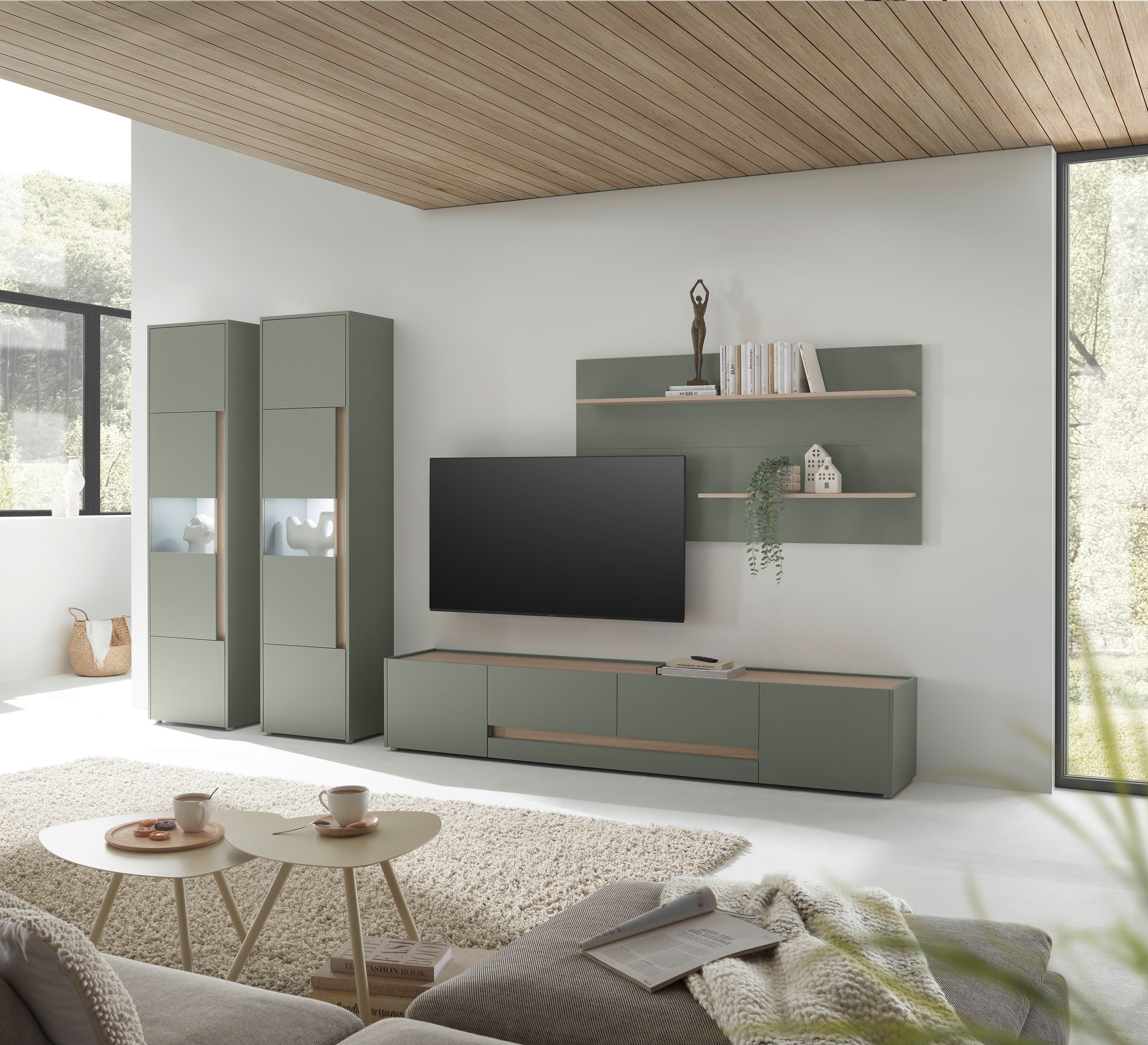 Home affaire Wohnwand »City/Giron, moderne Anbauwand, Komplettset in vielen Farben verfügbar« Set, 4 Stk. tlg.