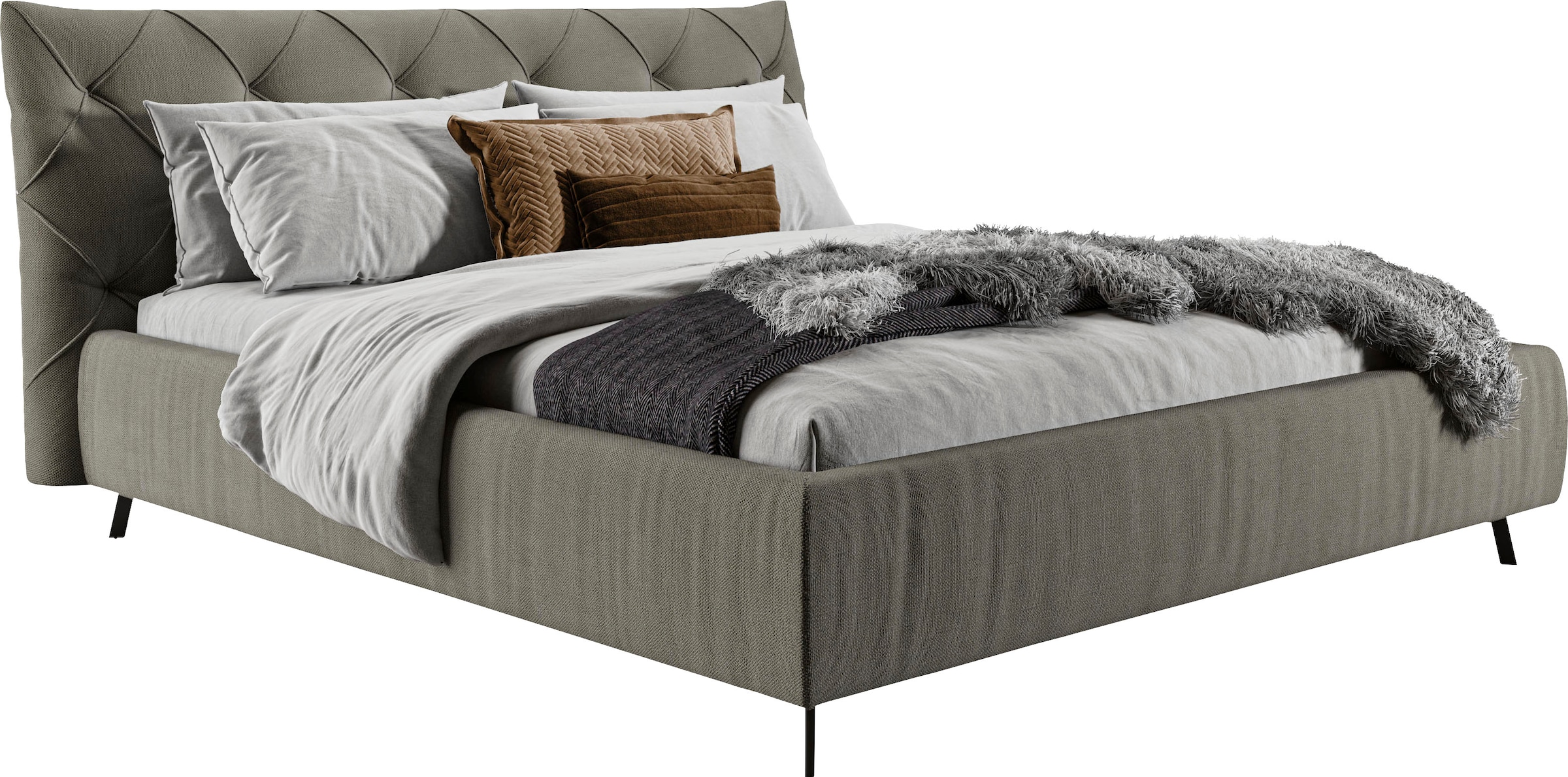 Home Affaire Elloree Upholstered Bed Anthracite 196x234cm