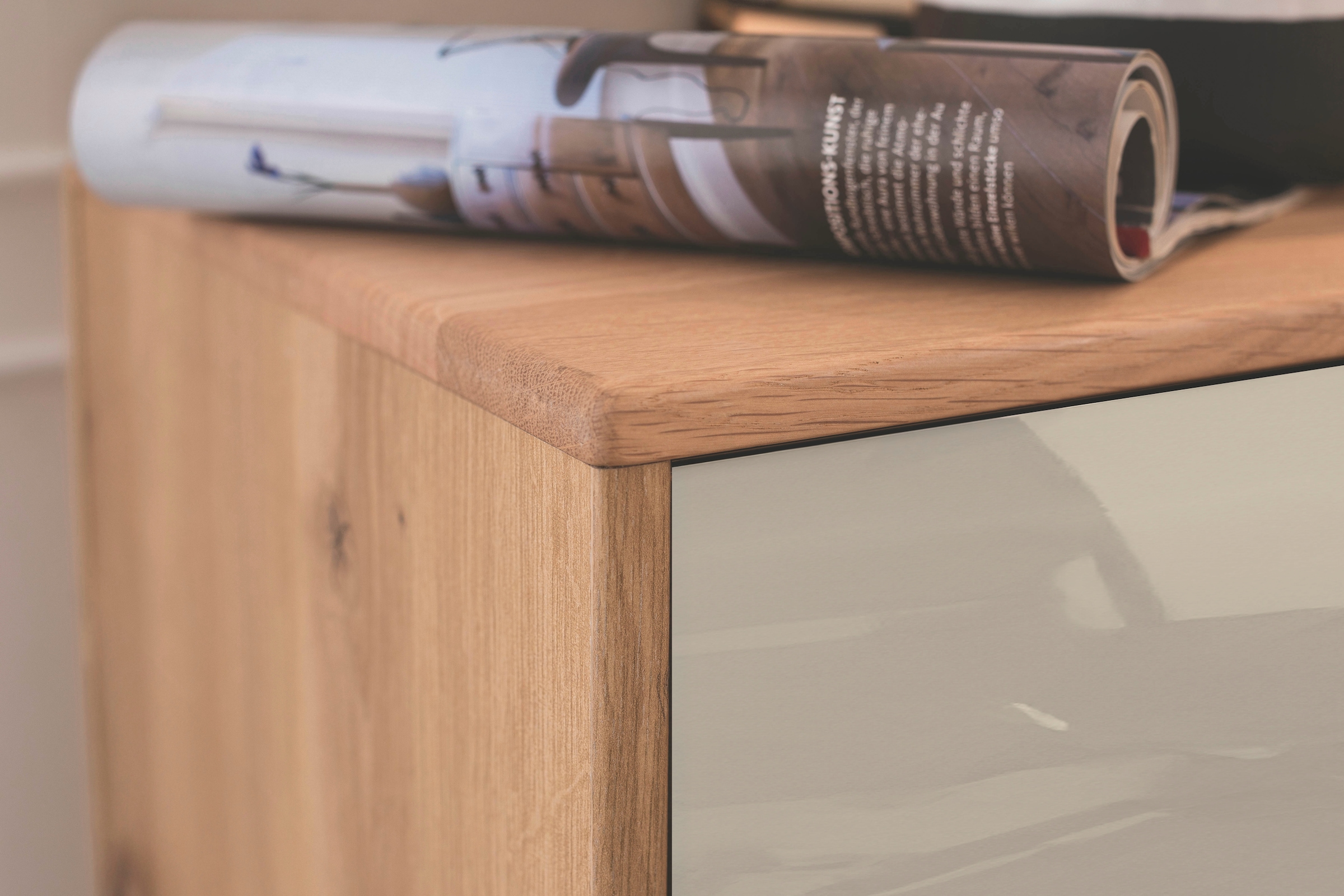 WIEMANN Kommode »Cardiff Sideboard, Wäscheschrank, teilmassiv Bianco-Eiche, 80 cm« Kommode 80x86x43 cm, braun, mit Dämpfung, MADE IN GERMANY,  verschiedenen Ausführungen, inklusive Einlegeboden