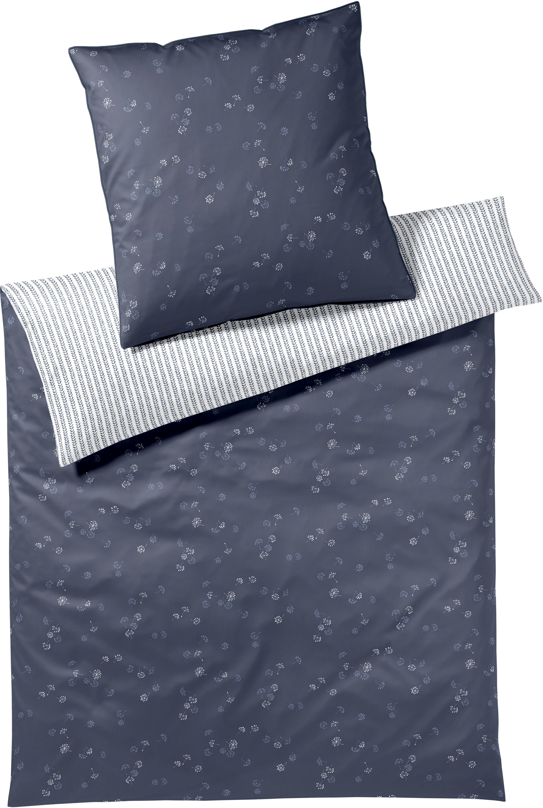 Elegante Bettwäsche "Fleurs" 2 Stk. tlg. angenehmes Hautgefühl günstig online kaufen