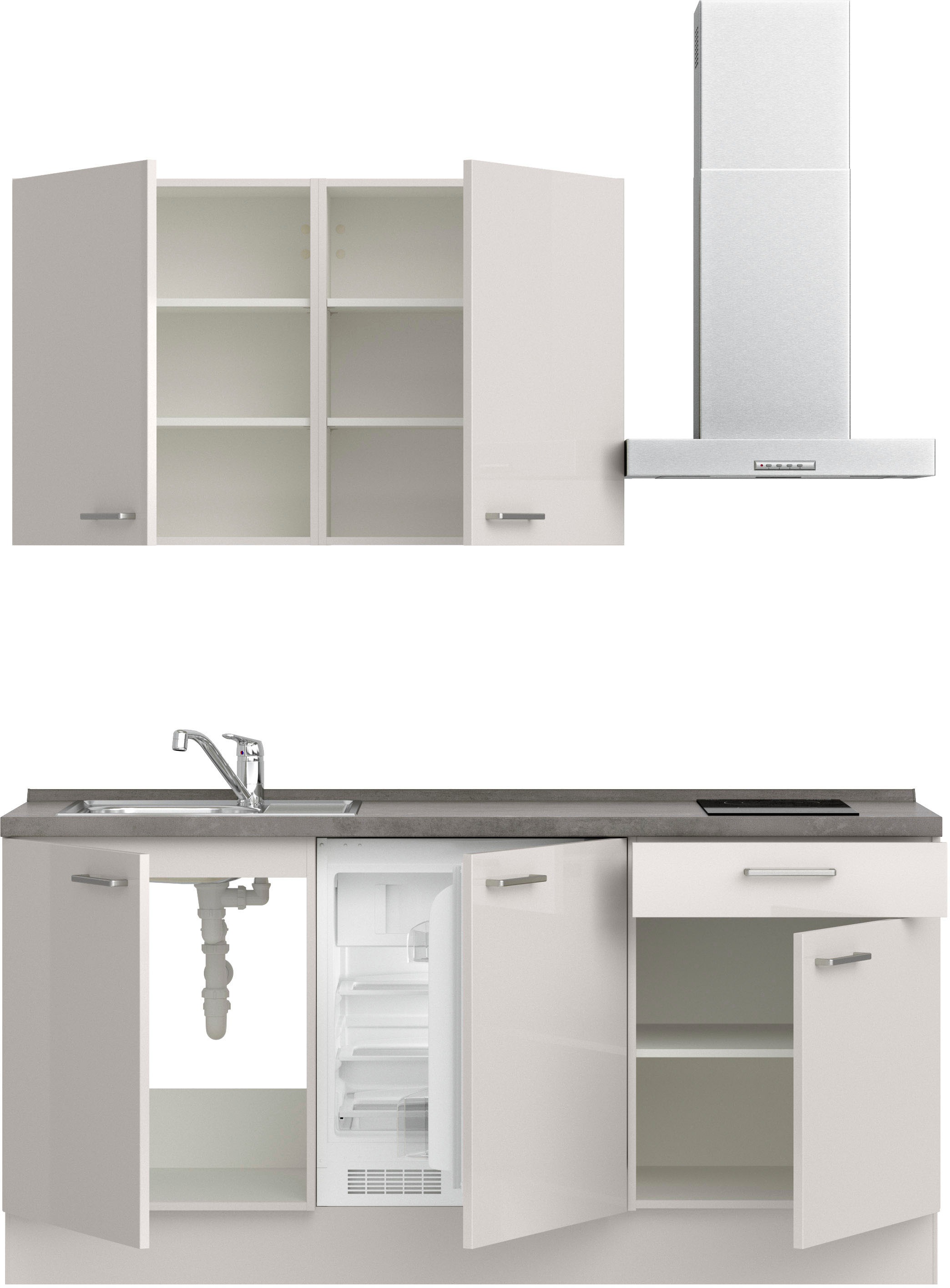 nobilia® Küchenzeile »"Flash I"«, vormontiert, Ausrichtung wählbar, Breite 180 cm, wahlw. mit E-Geräten