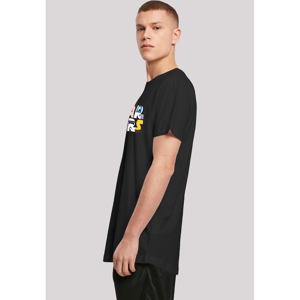 F4NT4STIC Kurzarmshirt »F4NT4STIC Herren Star Wars Character Logo with Shaped Long Tee«, (1 tlg.)