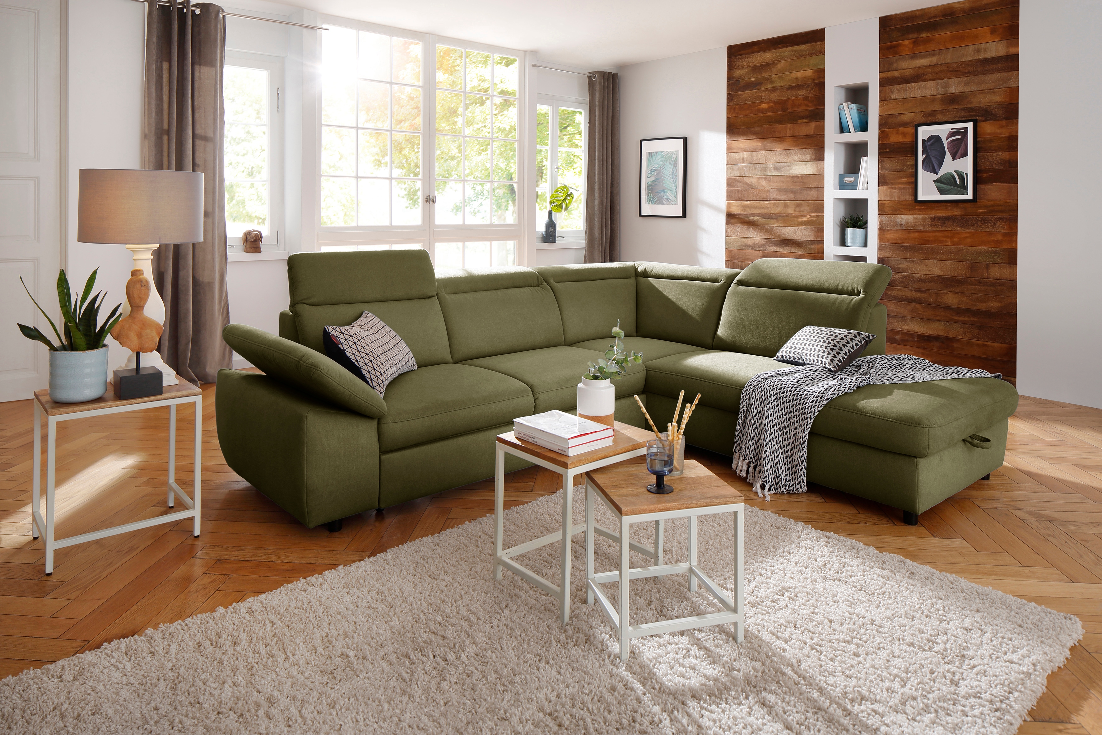 OTTO home Ecksofa "Mauritius L-Form" mit Ottomane, mit Kopfteil- und Armlehnverstellung