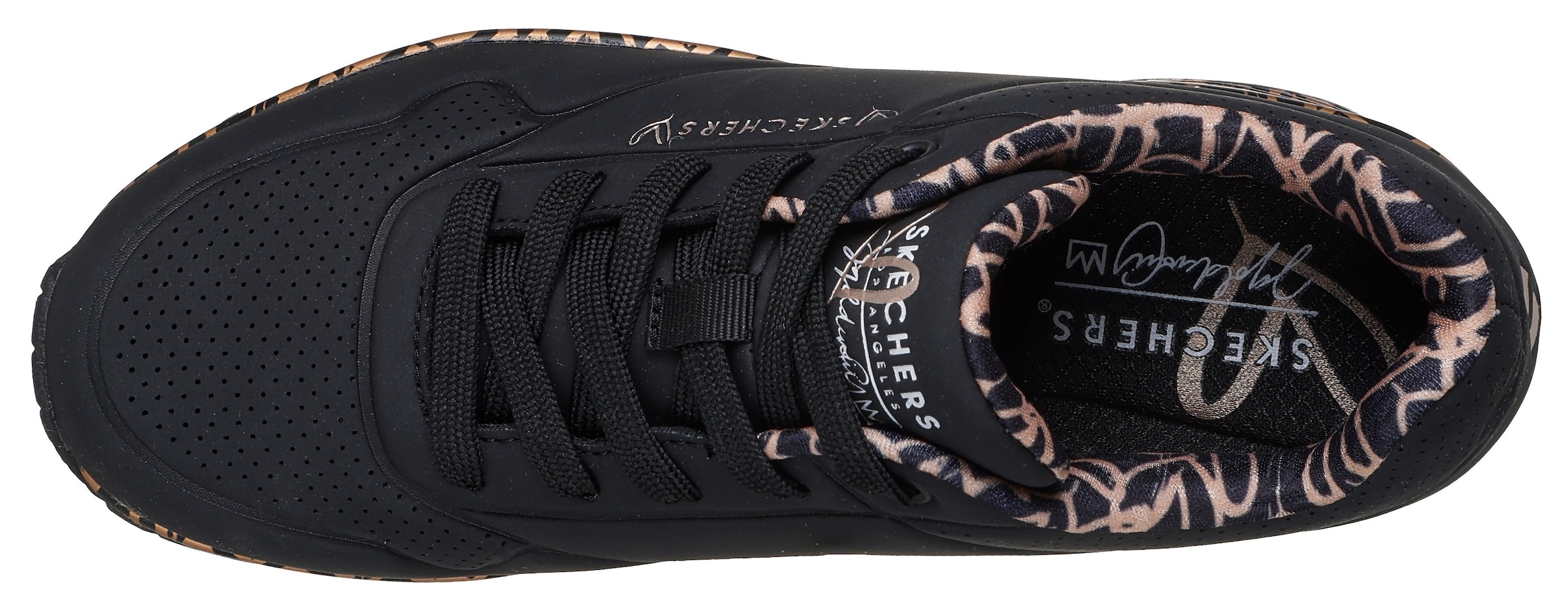 Skechers Wedgesneaker »UNO-LOVING LOVE«, Freizeitschuh, Halbschuh, Schnürschuh mit coolem Graffiti-Print