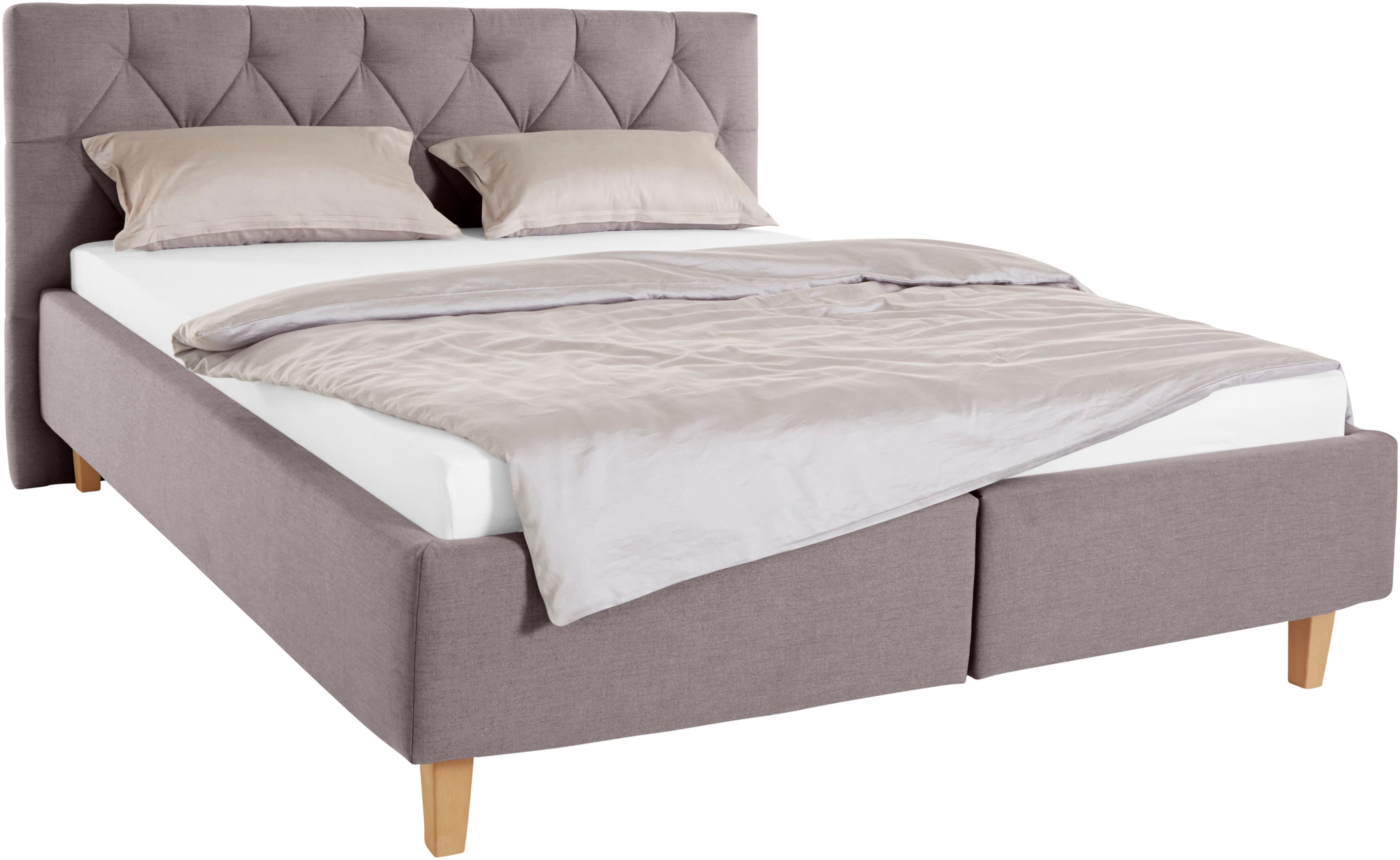 Home affaire Polsterbett "Sunley 100" Kreuzsteppung, Kopfteilhöhe 102 cm, ohne oder mit Matratze/Lattenrost