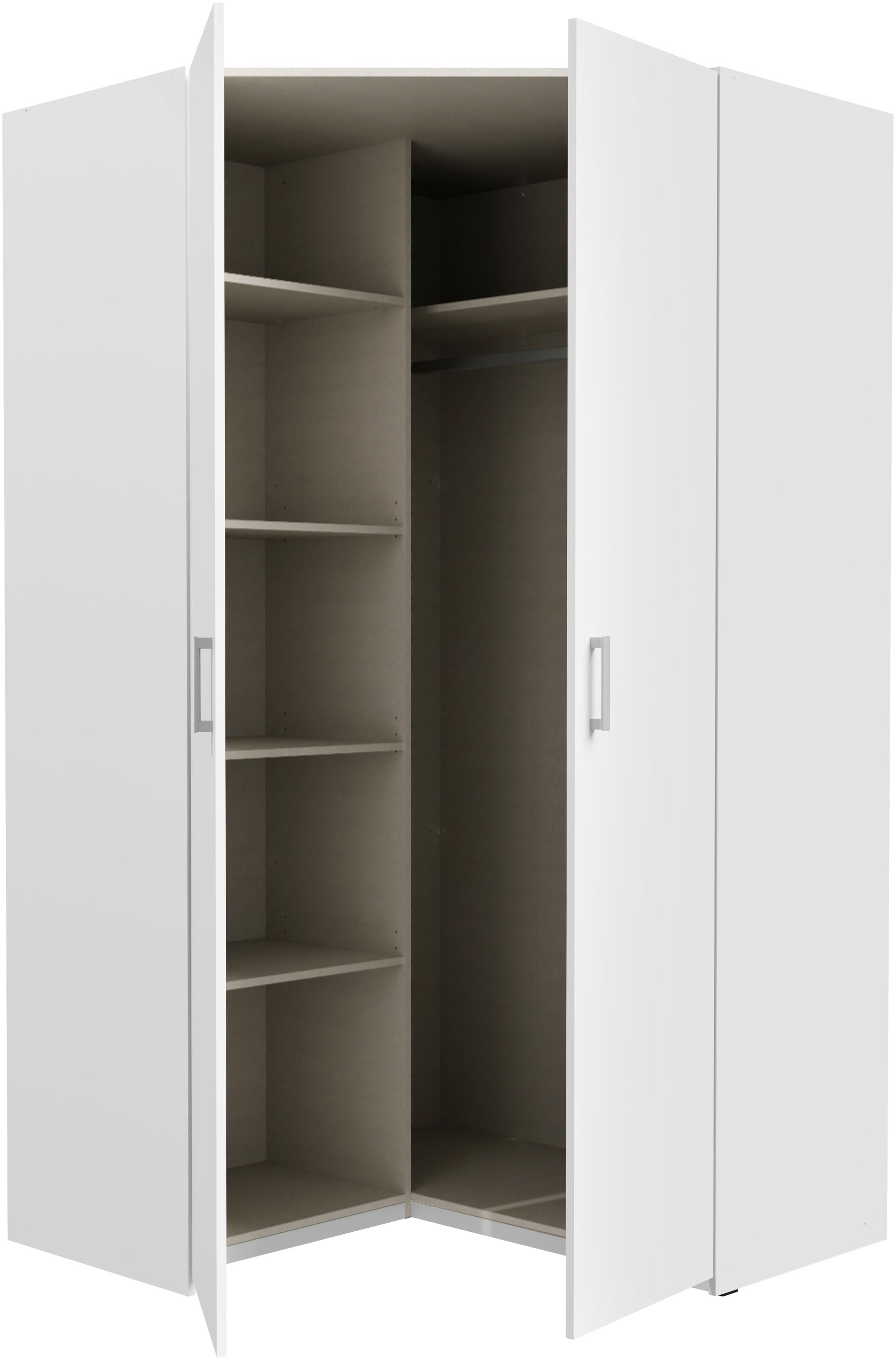 FORTE Eckkleiderschrank, Eckkleiderschrank, Stauraum, Aufsatz optional bestellbar