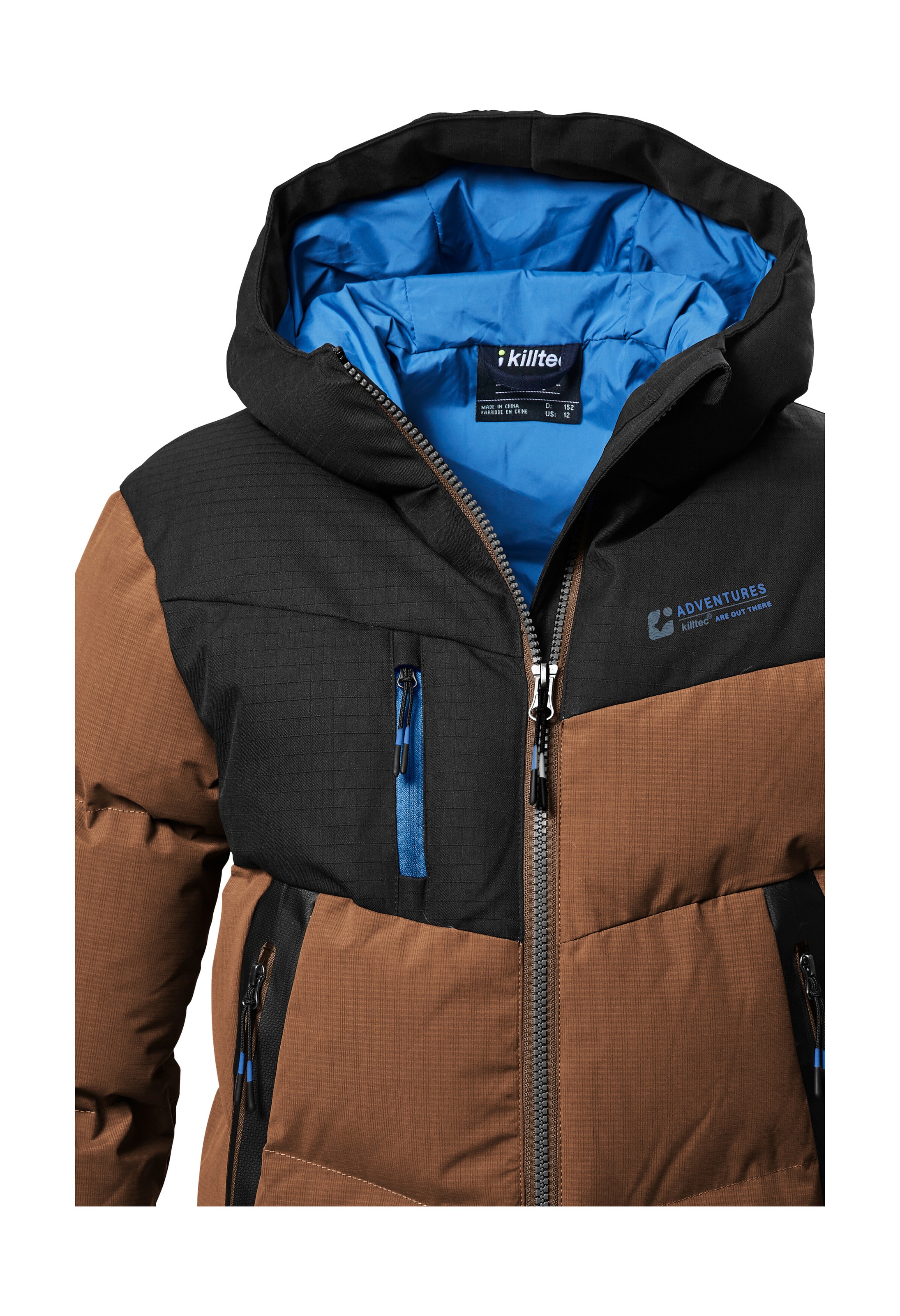 Killtec Steppjacke »KOW 376 BYS QLTD JCKT«, Wasserabweisende Jacke mit Kapuze, Kinnschutz und Colourblock-Design