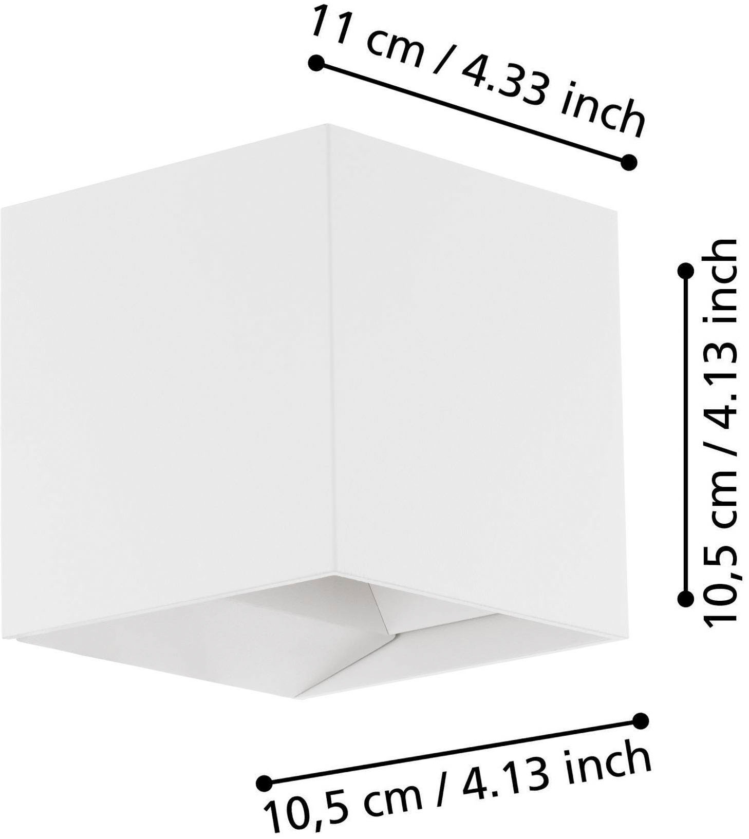 EGLO Wandleuchte »Calpino LED Außen-Wandlampe, Außenleuchte, Wandleuchte aus Alu, IP54« LED-Modul 1 Stk. Warmweiß Wand-/Deckenleuchte - L10,5 x H10,5 x AL11 cm - weiß - 2X3,3W inkl.