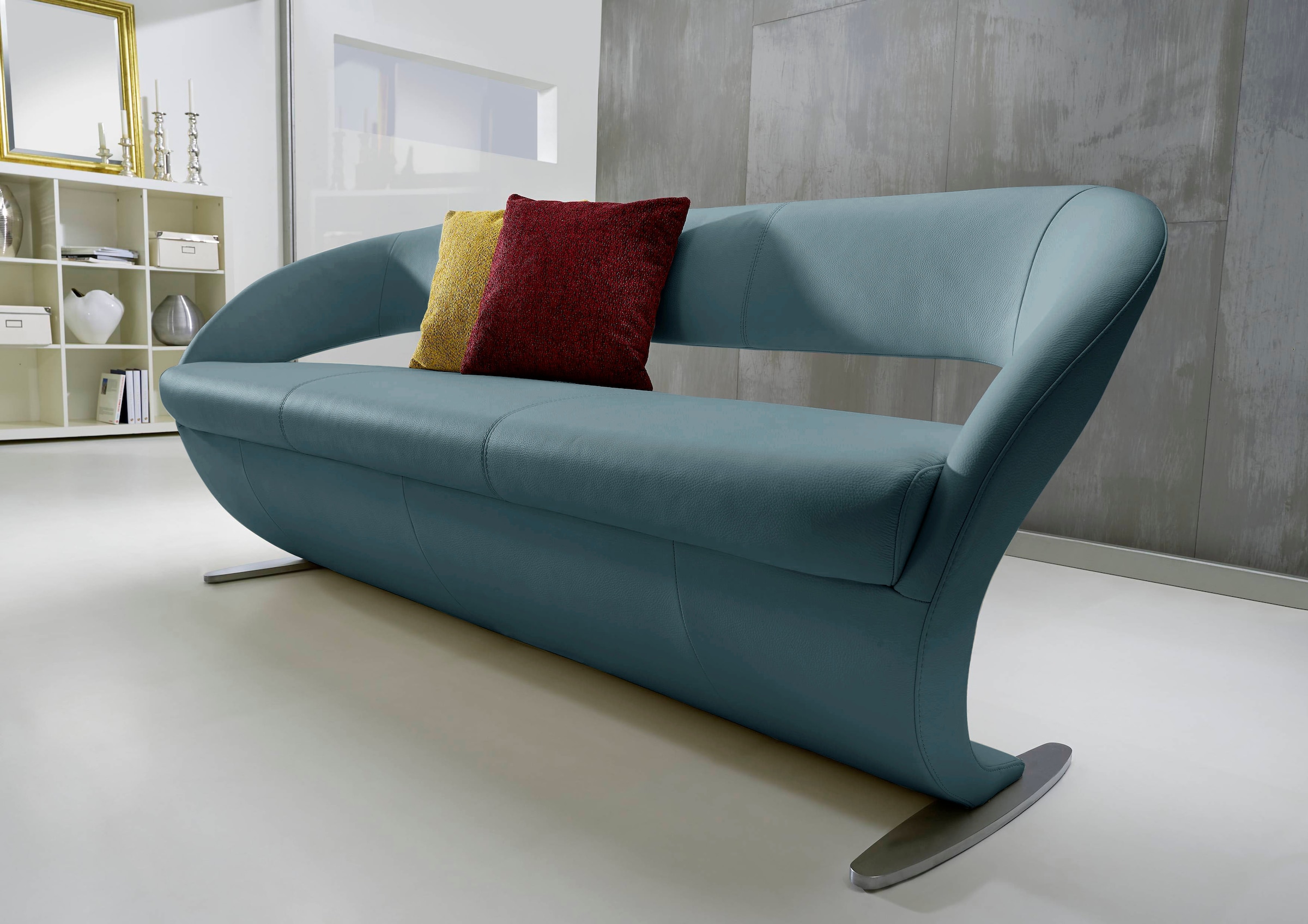 K+W Komfort & Wohnen Essbank "Wave, Polsterbank" in geschwungener Optik mit Metallkufe