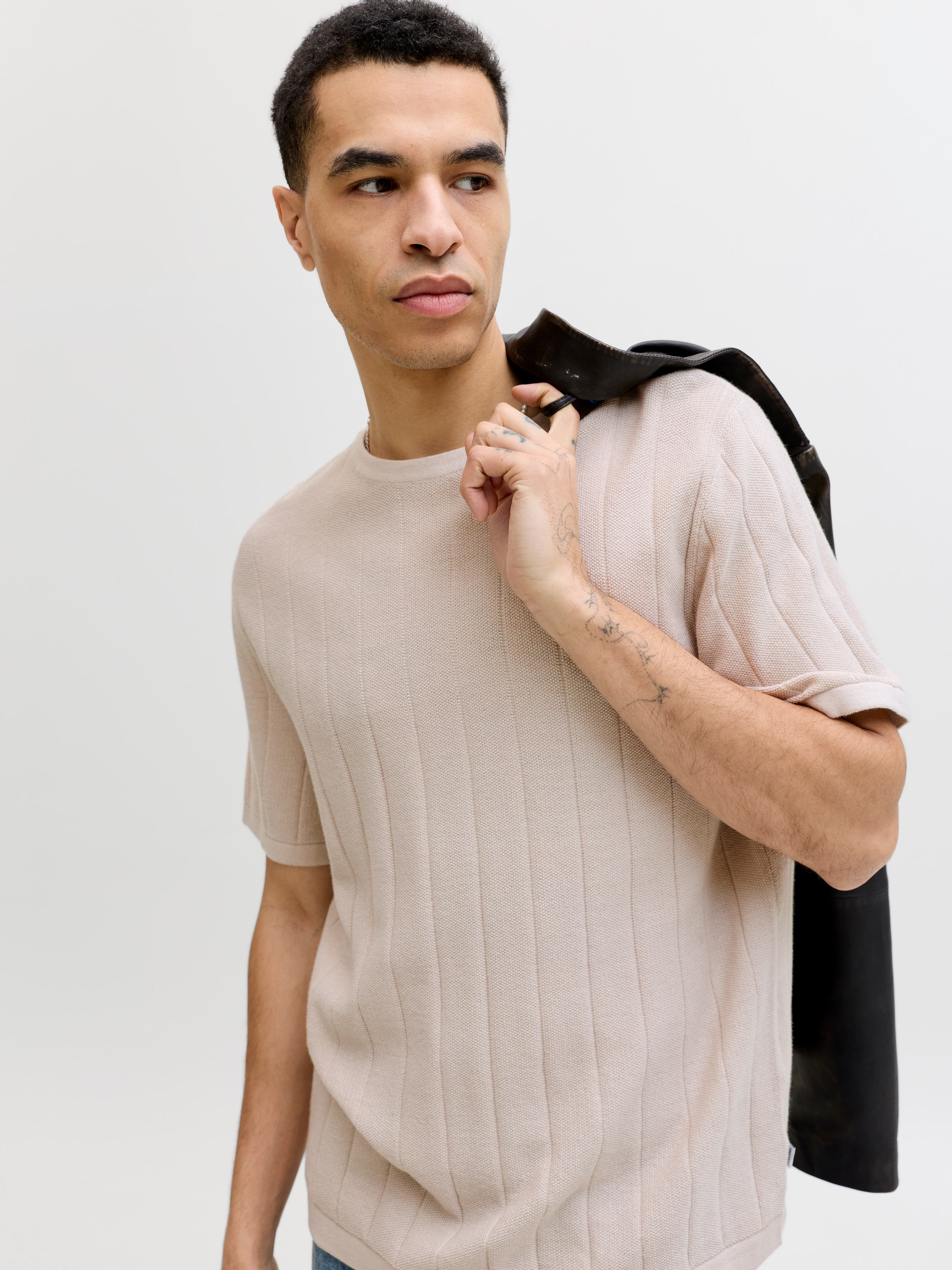 Jack & Jones Kurzarmpullover "JJEBRADLEY KNIT TEE SS LN" Baumwolle, mit ver günstig online kaufen