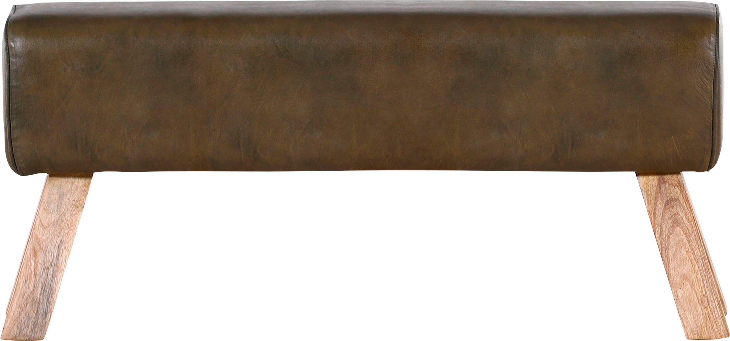 Gutmann Factory Hockerbank »Pipe«, Retrohocker, mit Ziegenleder Bezug