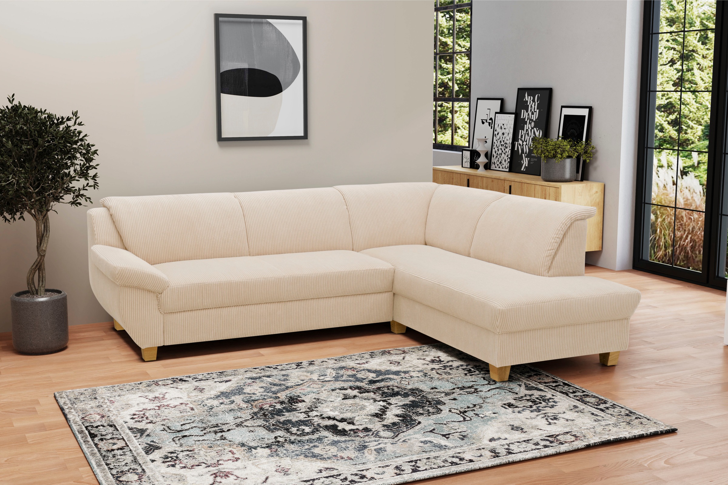 Home affaire Ecksofa "Yesterday zeitlos und elegant, bequeme Armlehnen, L-F günstig online kaufen