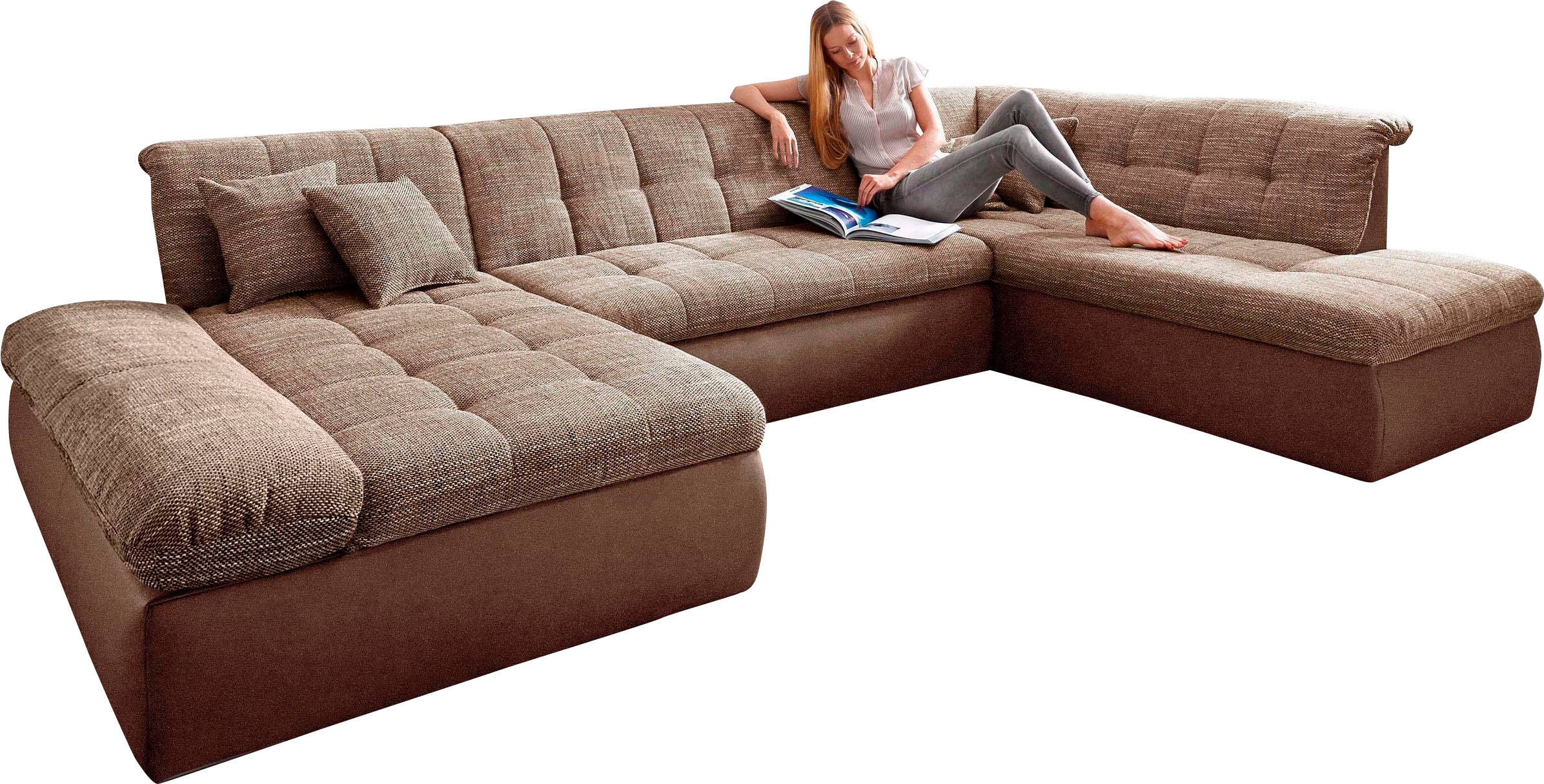 DOMO collection Wohnlandschaft "Moric U-Form, auch in Cord, Breite 353cm, v günstig online kaufen