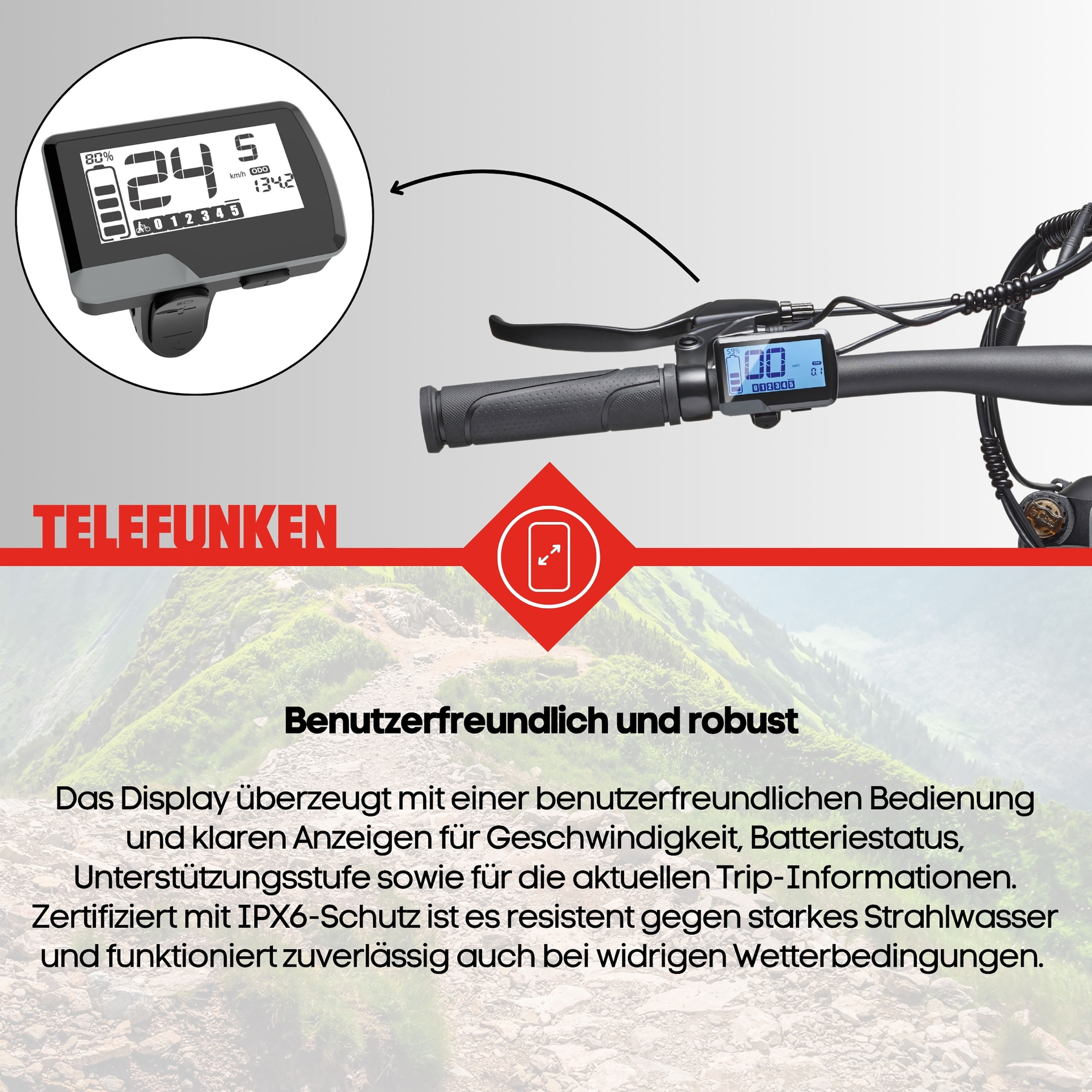 Telefunken »Aufsteiger MT922« 7 Gang Shimano TY300D Schaltwerk Kettenschaltung Heckmotor 250 W Pedelec, Elektrofahrrad, Damen u. Herren, E-MTB, Mountainbike, 29 Zoll
