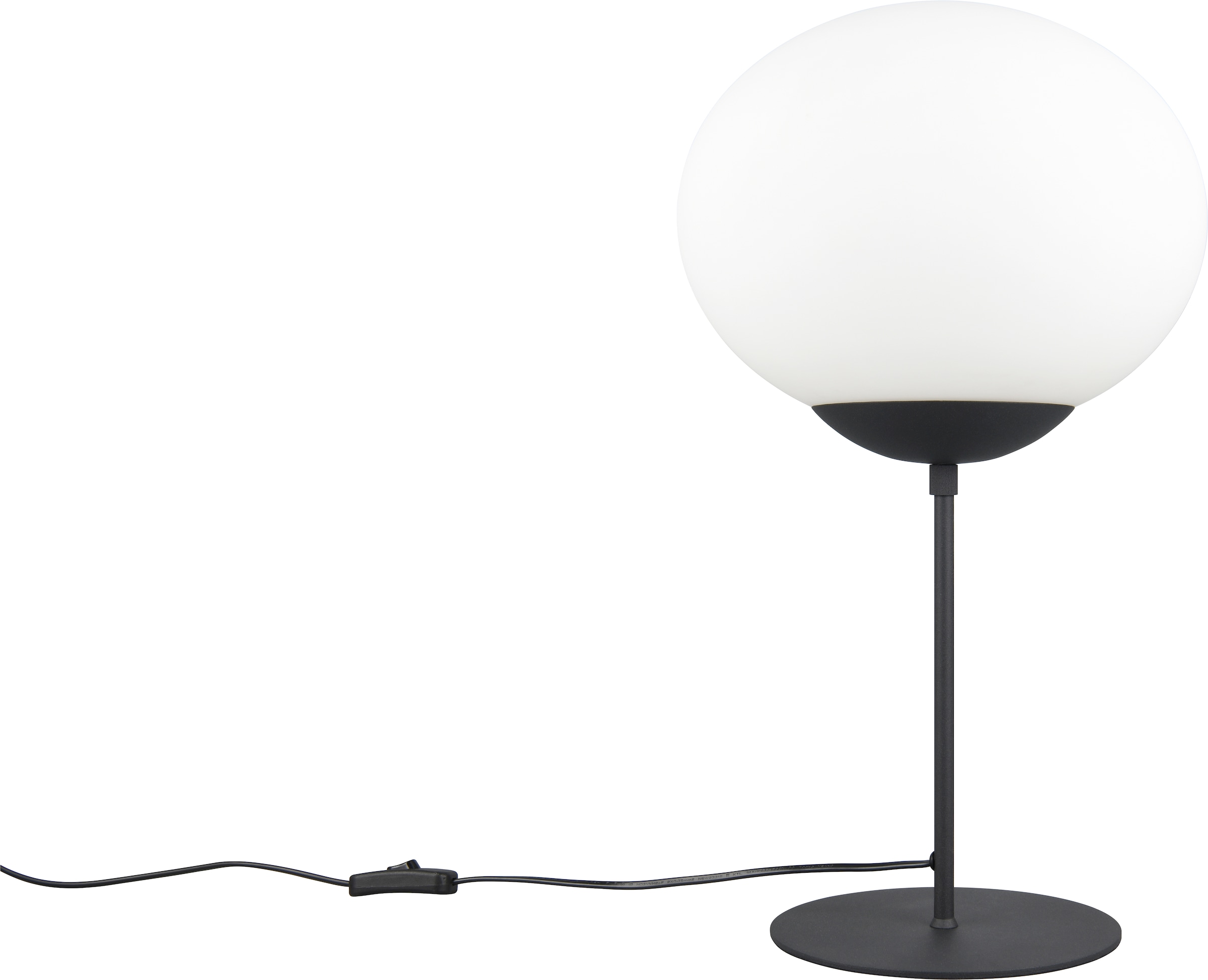 TRIO Leuchten Tischleuchte »FOMENTO, Tischlampe mit Glasschirm Ø 30cm, exkl 1x E27 max 40W« E27 1 Stk. warmweiß - kaltweiß Tischleuchte Metall mit Glas Lampenschirm, Glas opalweiß Höhe 52cm