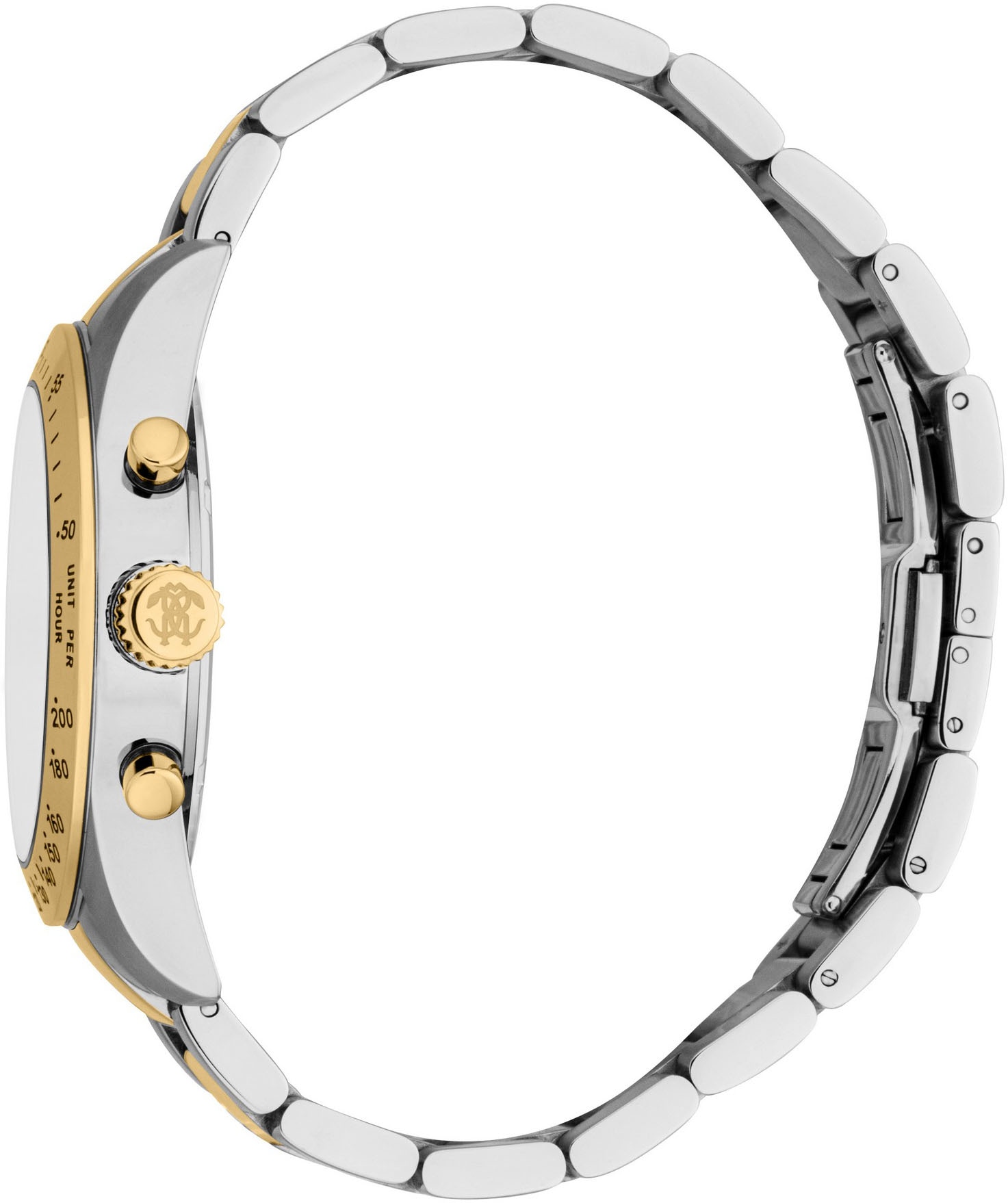 roberto cavalli Chronograph »Uomo Chrono«, Quarzuhr, Armbanduhr, Herrenuhr, Edelstahlarmband, analog, Tag