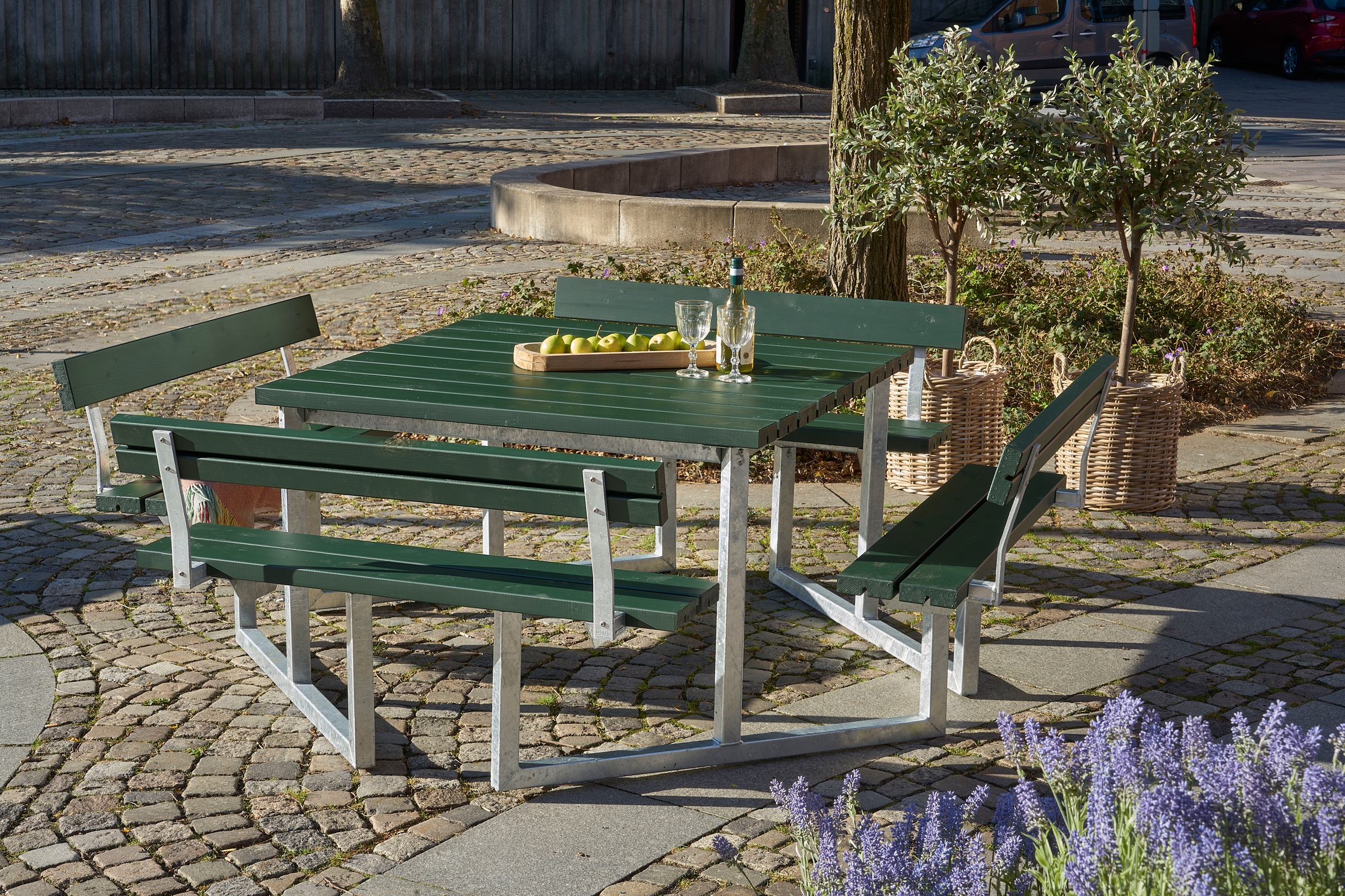 PLUS Garten-Essgruppe »»Twist« Kombimöbel mit 2 Rückenlehnen« 1 Stk. tlg. 227x227x76/45 cm