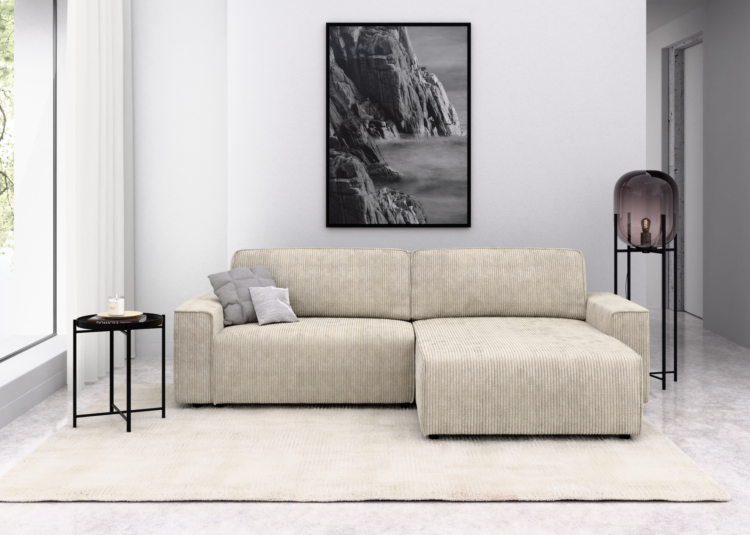 INOSIGN Ecksofa "Chance, Recamiere beidseitig montierbar, Schlaffunktion, B günstig online kaufen