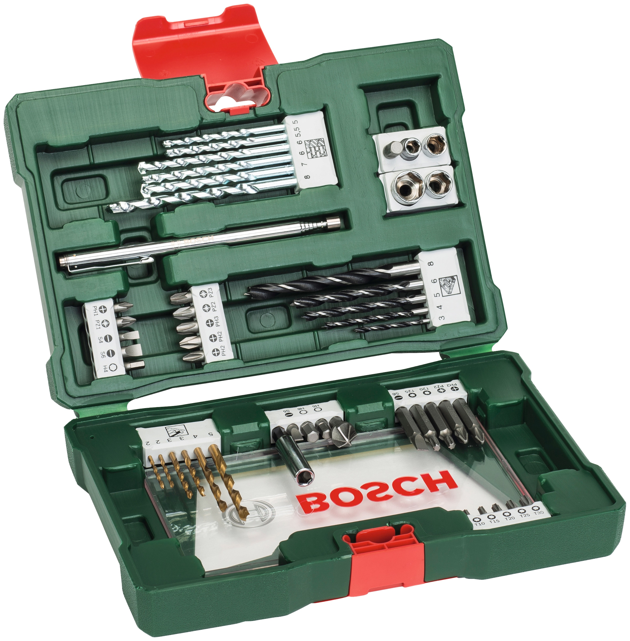 Home 48-tlg., mit Bosch bestellen Bits Magnetstab BAUR | und »V-Line«, Kegelsenker online Werkzeugset & TiN-Bohrer- Garden und