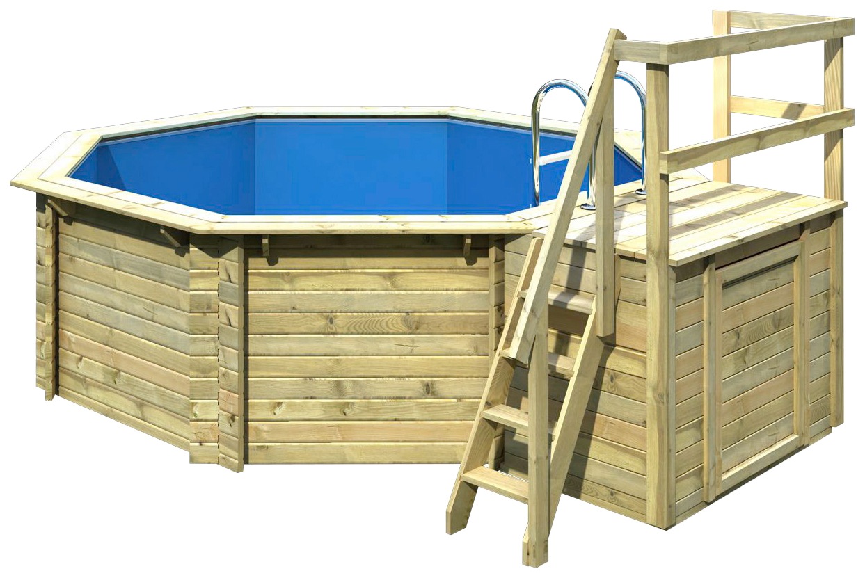 Karibu Achteckpool "PORTO Set A ØxH: 358x124 cm inkl. Zubehör", (Set, 7 tlg günstig online kaufen