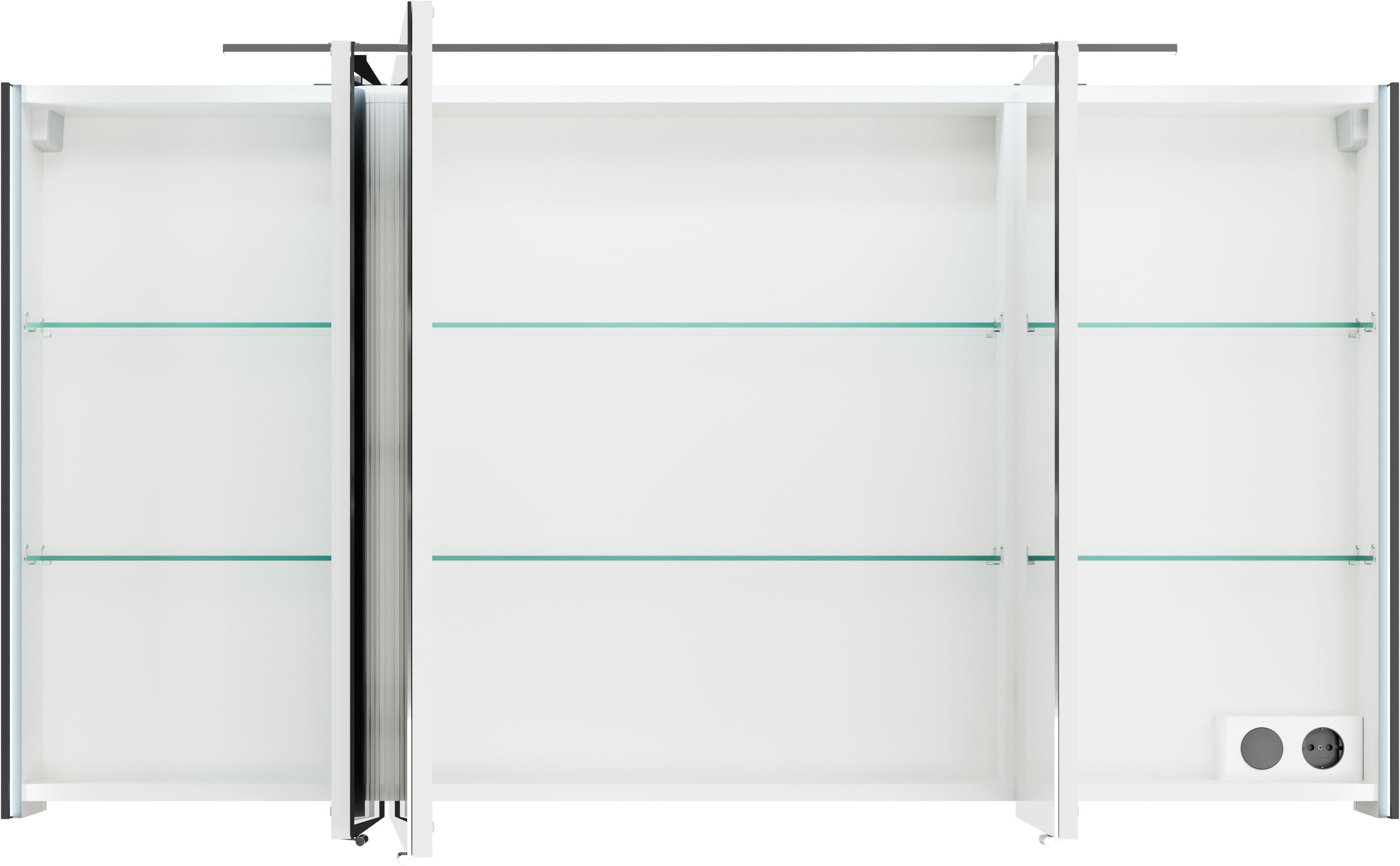 Saphir Badmöbel-Set »Serie 7045 2-teilig Mineralmarmor-Waschtisch mit LED-Spiegelschrank«, (Set, 2 St.), Badezimmer-Set 133,2 cm breit, inkl. Türdämpfer, 5 Türen, 2 Schubladen