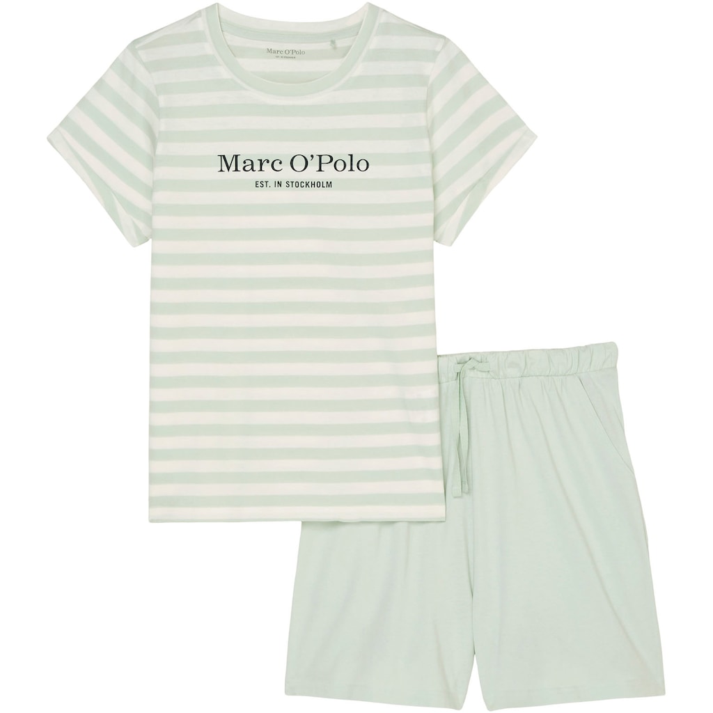 Marc O'Polo Shorty, (2 tlg.), mit zart gestreiftem Oberteil, Hose uni