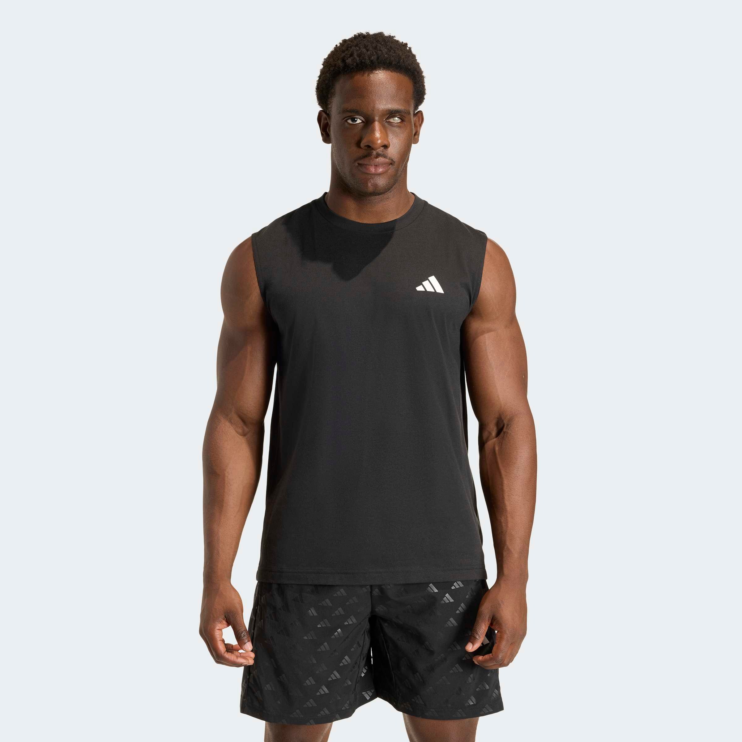 Tanktop ADIDAS PERFORMANCE "WORKOUT ESSENTIALS FEELREADY ÄRMELLOSES", Gr. L, schwarz, Obermaterial: 70% Polyester, 30% Baumwolle, Tops Tanktop