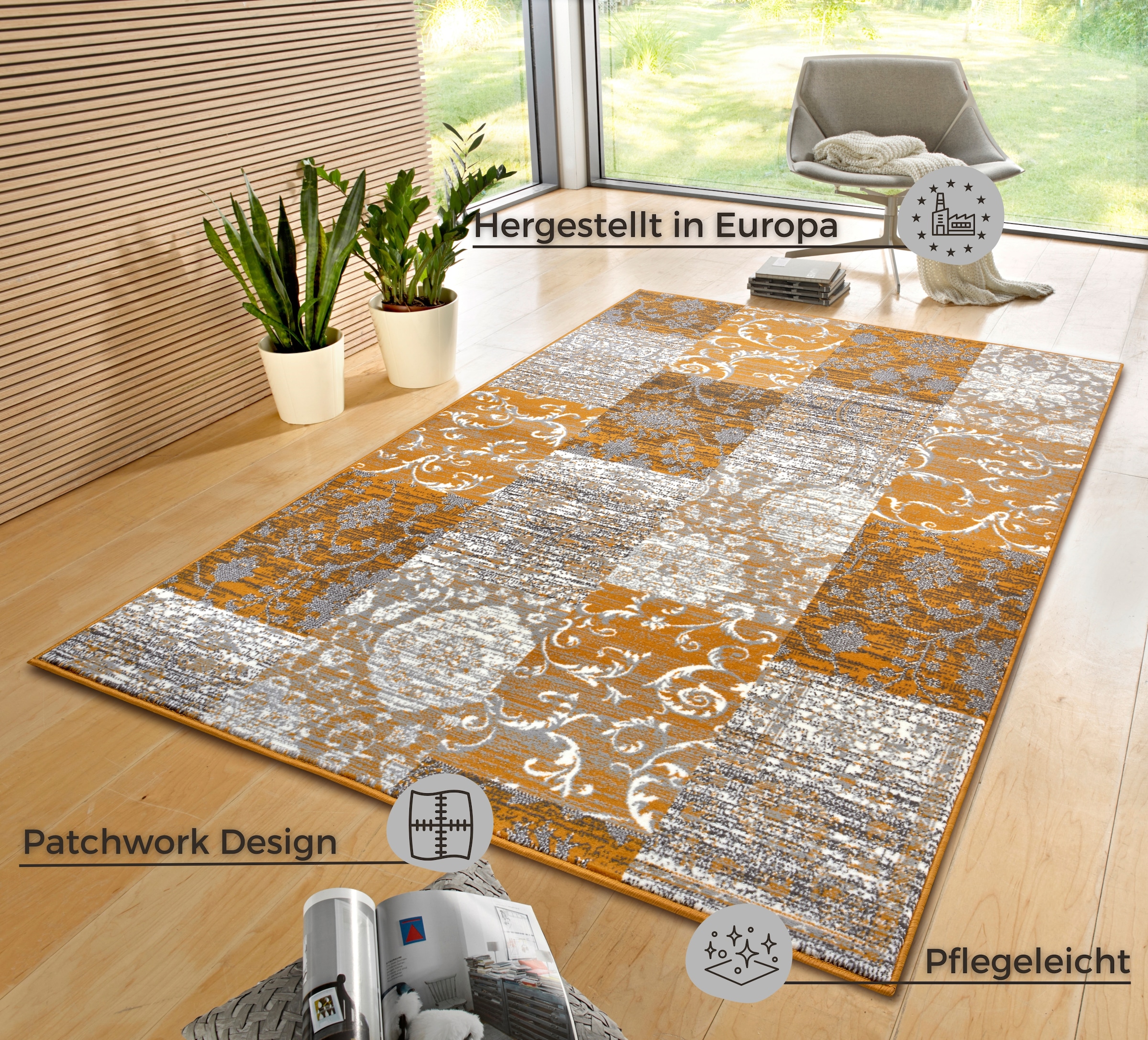 HANSE Home Teppich »Bloques«, rechteckig, 9 mm Höhe, Kurzflor, Weich, Mehrfarbig, Wohnzimmer, Schlafzimmer, Esszimmer