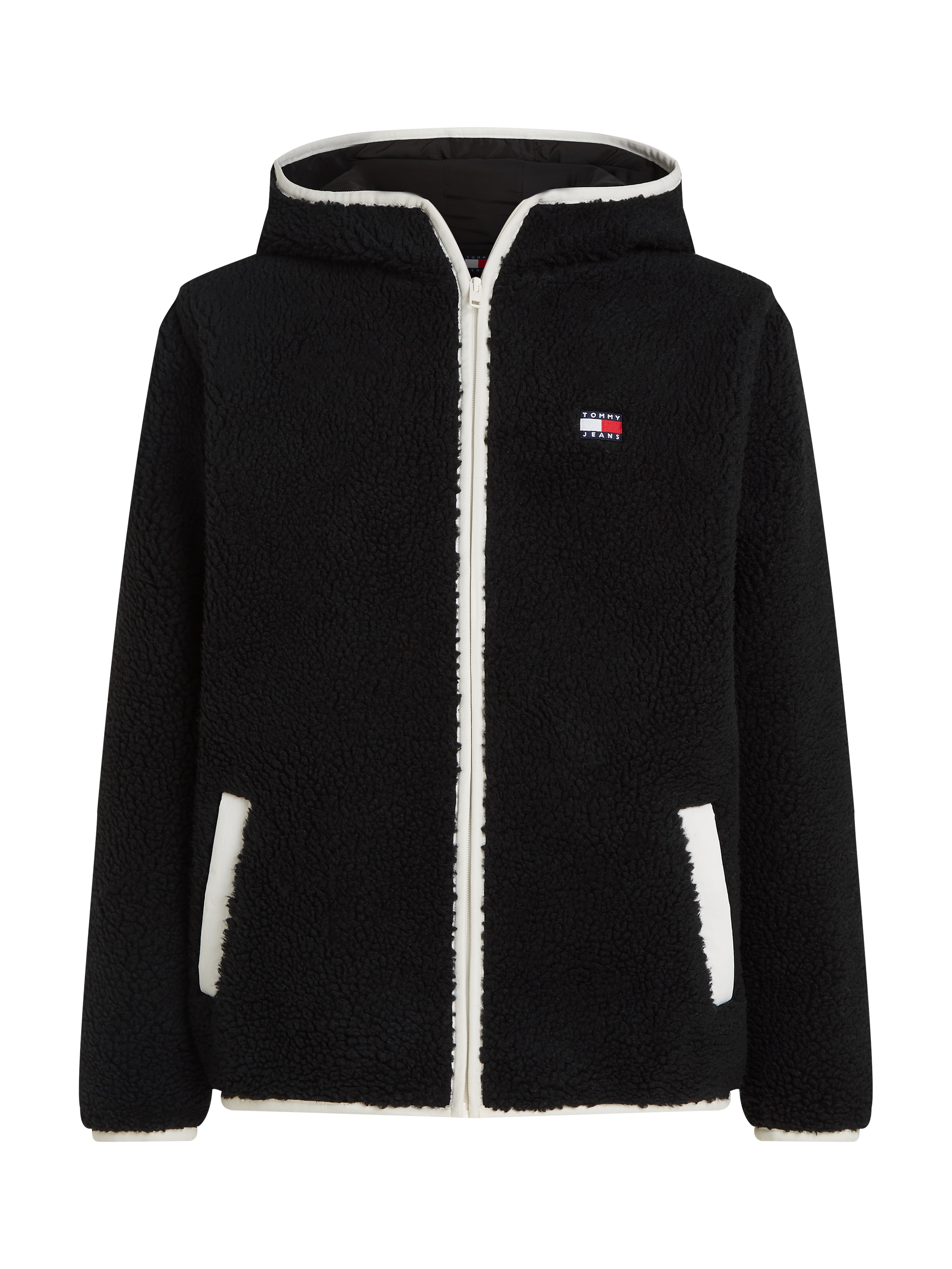 Tommy Jeans Sweatjacke »TJM REG BADGE TEDDY ZIP TRU EXT«, mit Logopatch