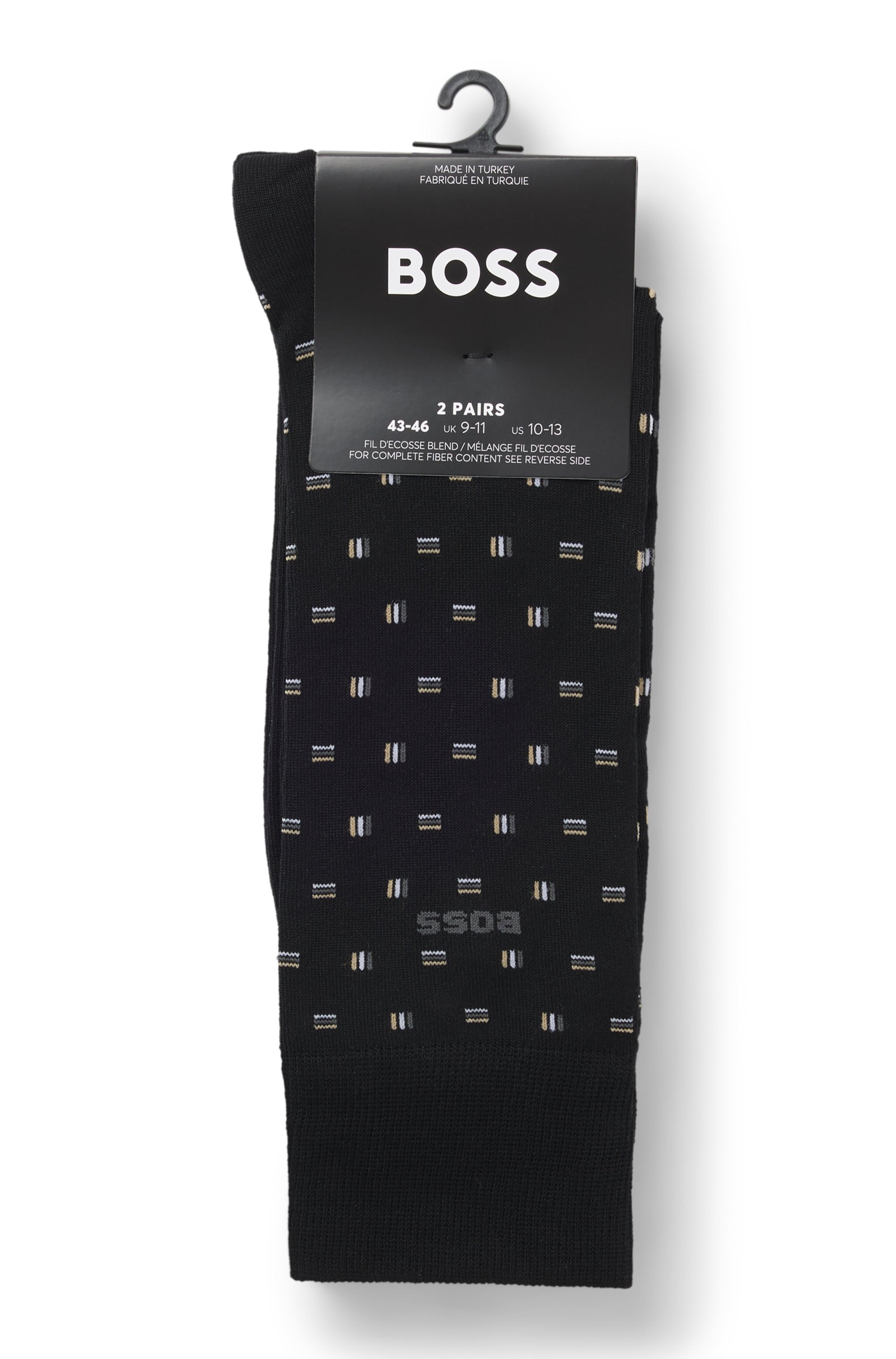 BOSS Businesssocken »2P RS Mini Iconic«, (2 Paar), Socken Pack aus 1x uni und 1x minimalistisches Muster