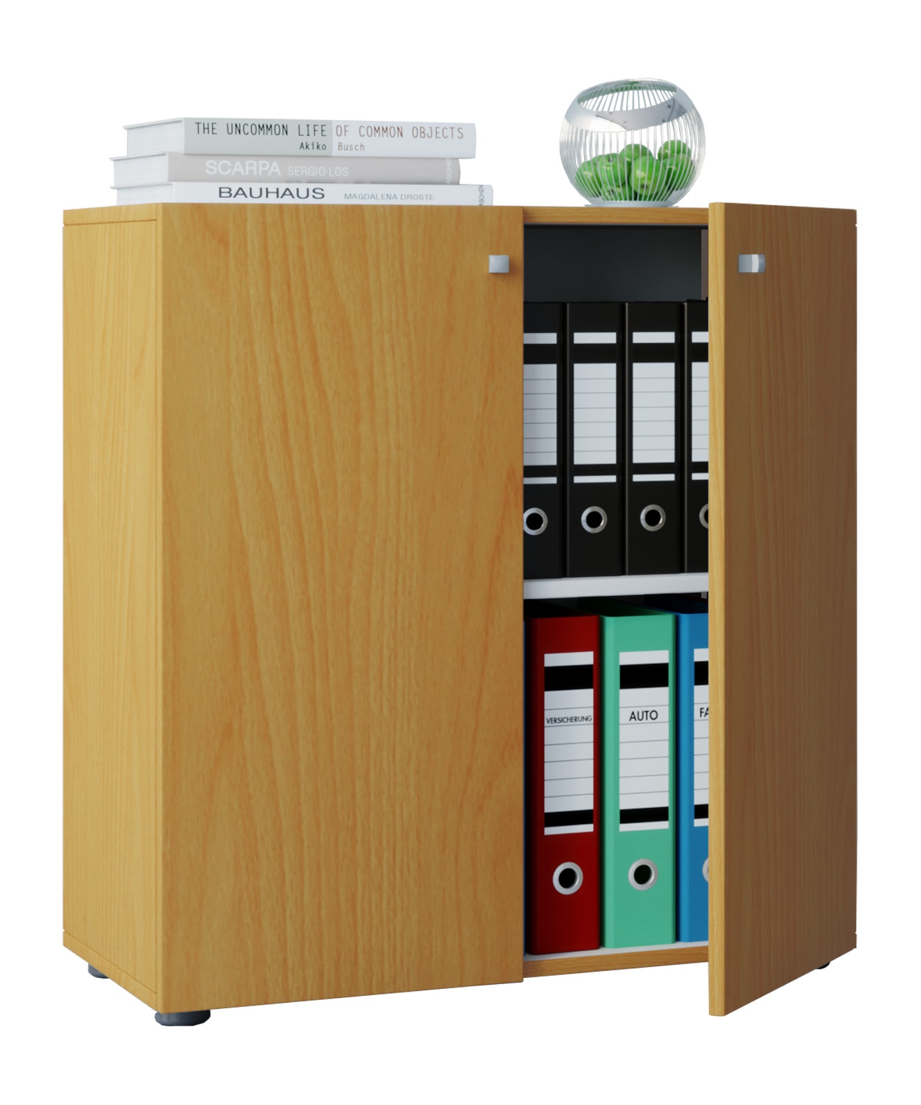 VCM Aktenschrank "Büroschrank Bücher Ordner Aktenschrank Lona 2fach" 1 Stk. tlg.
