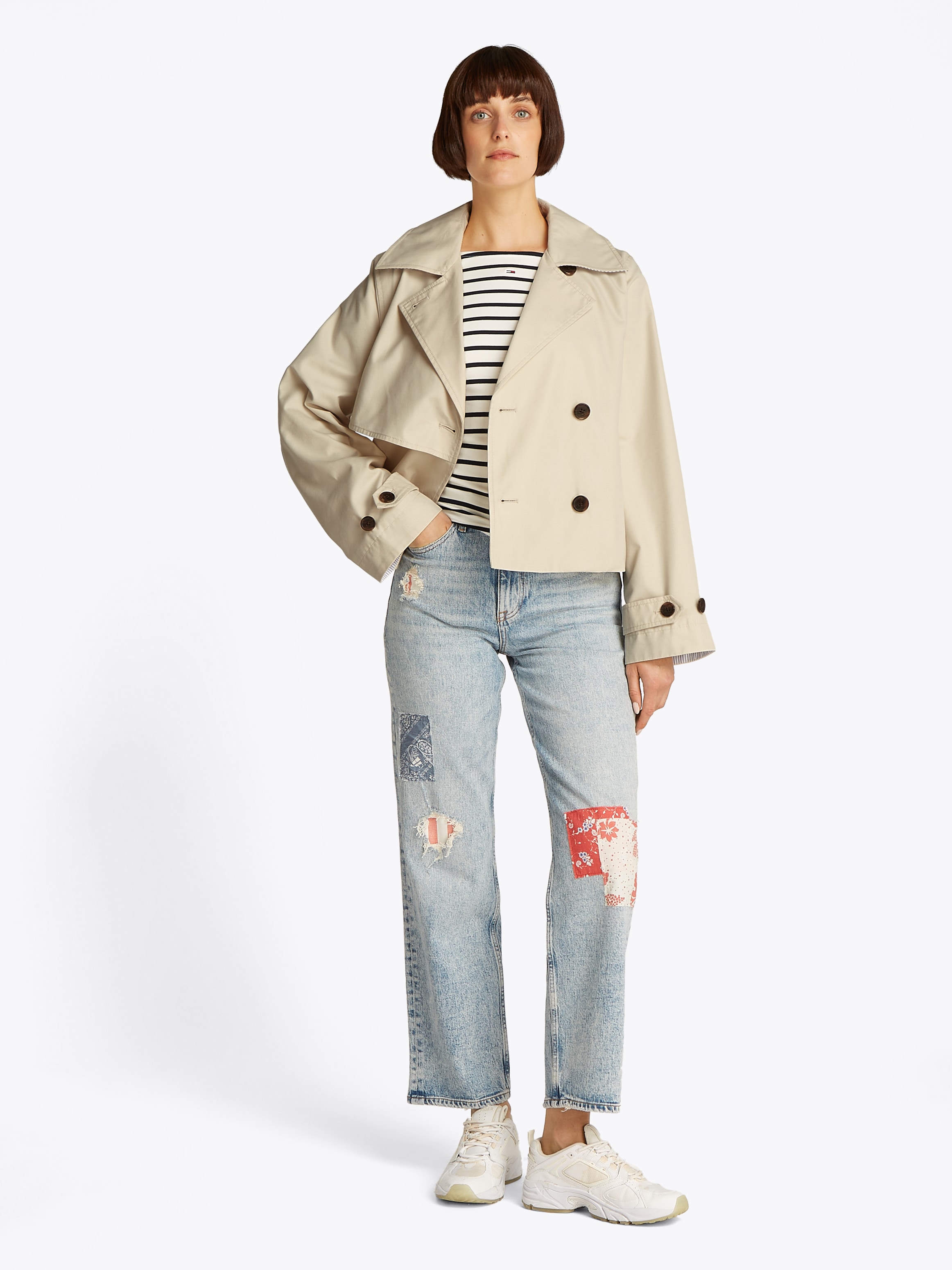 Tommy Jeans Kurzjacke »TJW SHORT TRENCH JACKET«, mit kurzem Schnitt, mit Eingrifftaschen