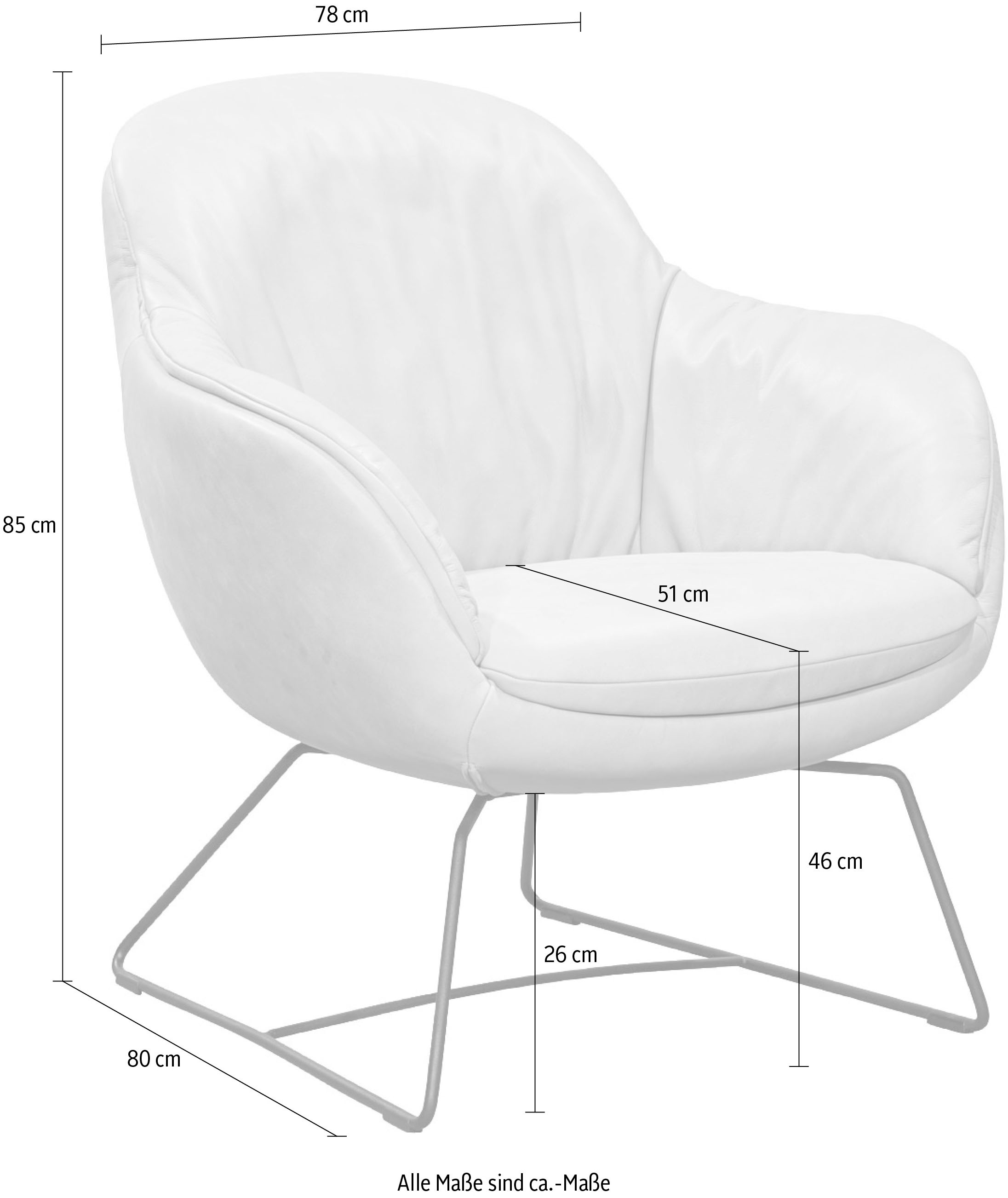 SCHÖNER WOHNEN-Kollektion Sessel »Glove Loungesessel mit tollem Sitzkomfort, zeitlos und edel, bequem«, Cocktailsessel mit elegantem Untergestell