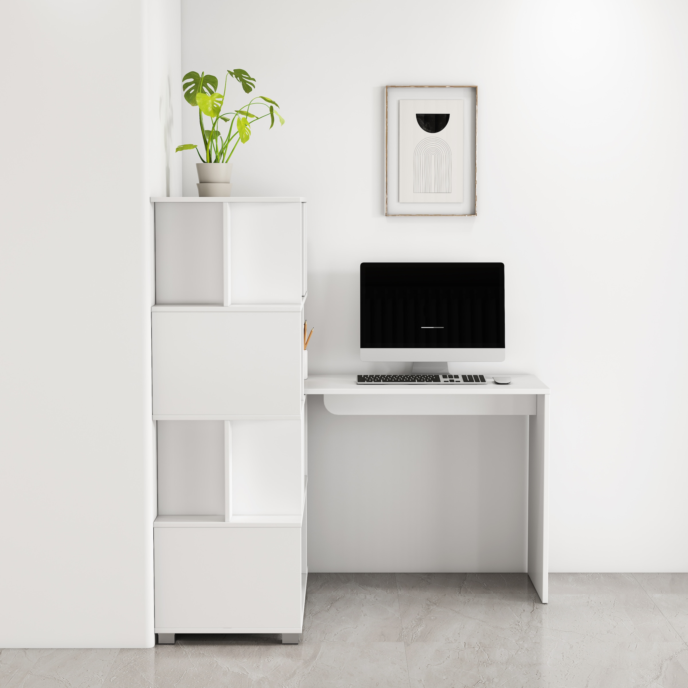 OTTO home Schreibtisch »Inovo« Set,  als Eckschreibtisch oder Schreibtisch nutzbar, viel Stauraum