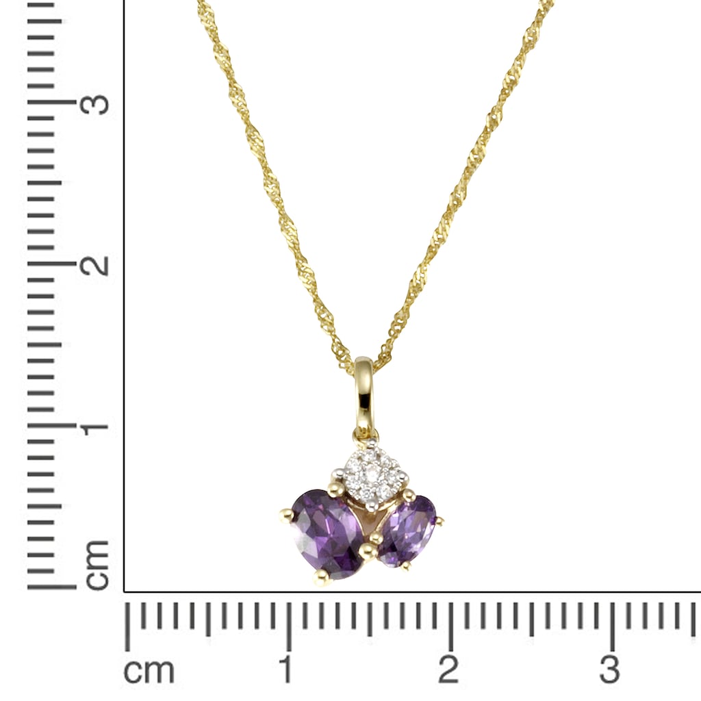 Fascination by Ellen K. Kette mit Anhänger »Gold 375 Amethyst + Zirkonia«