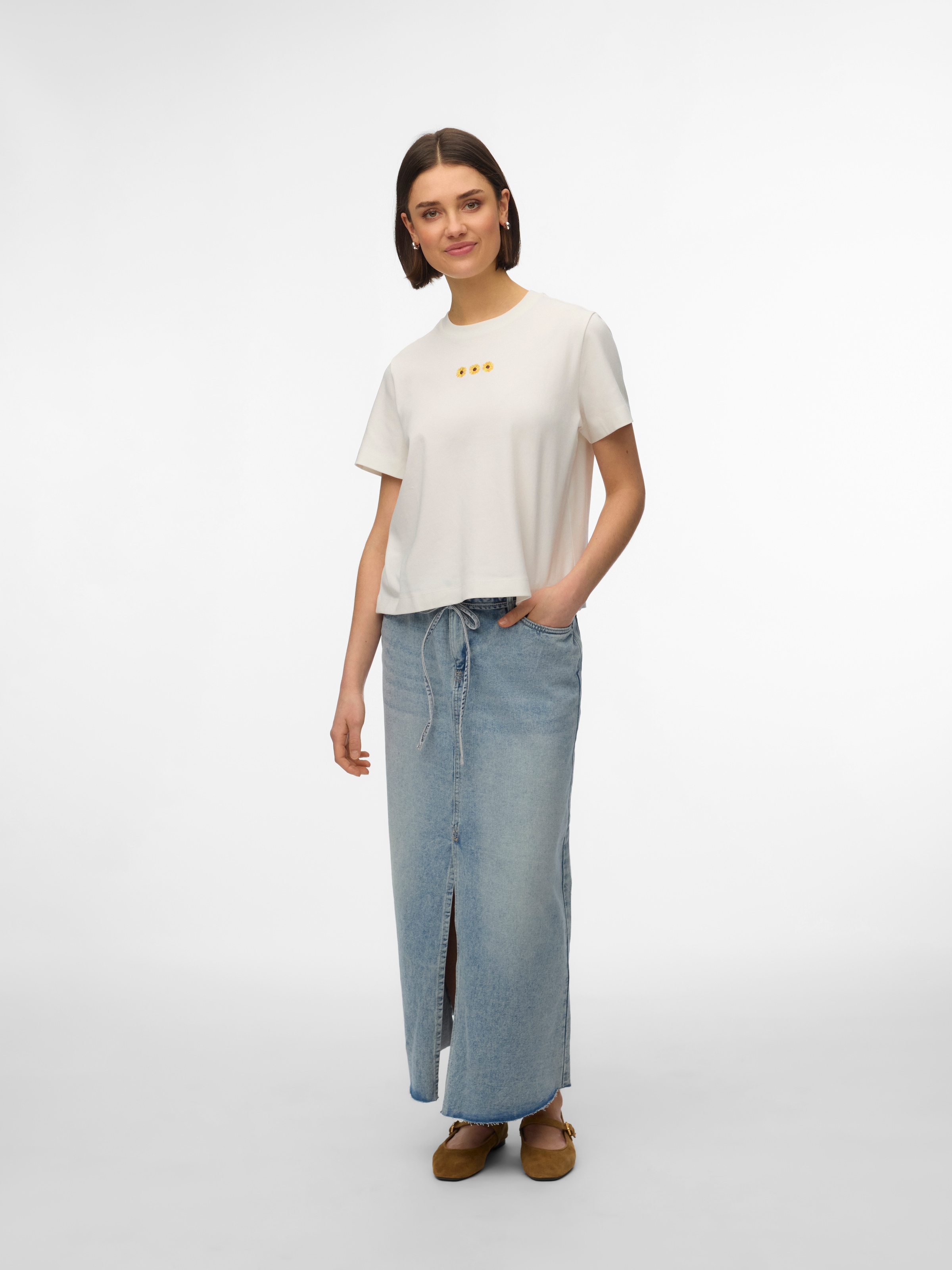 Vero Moda Kurzarmshirt »VMSARA METTE SS TOP BOX JRS GA NOOS« Baumwolle, regular fit