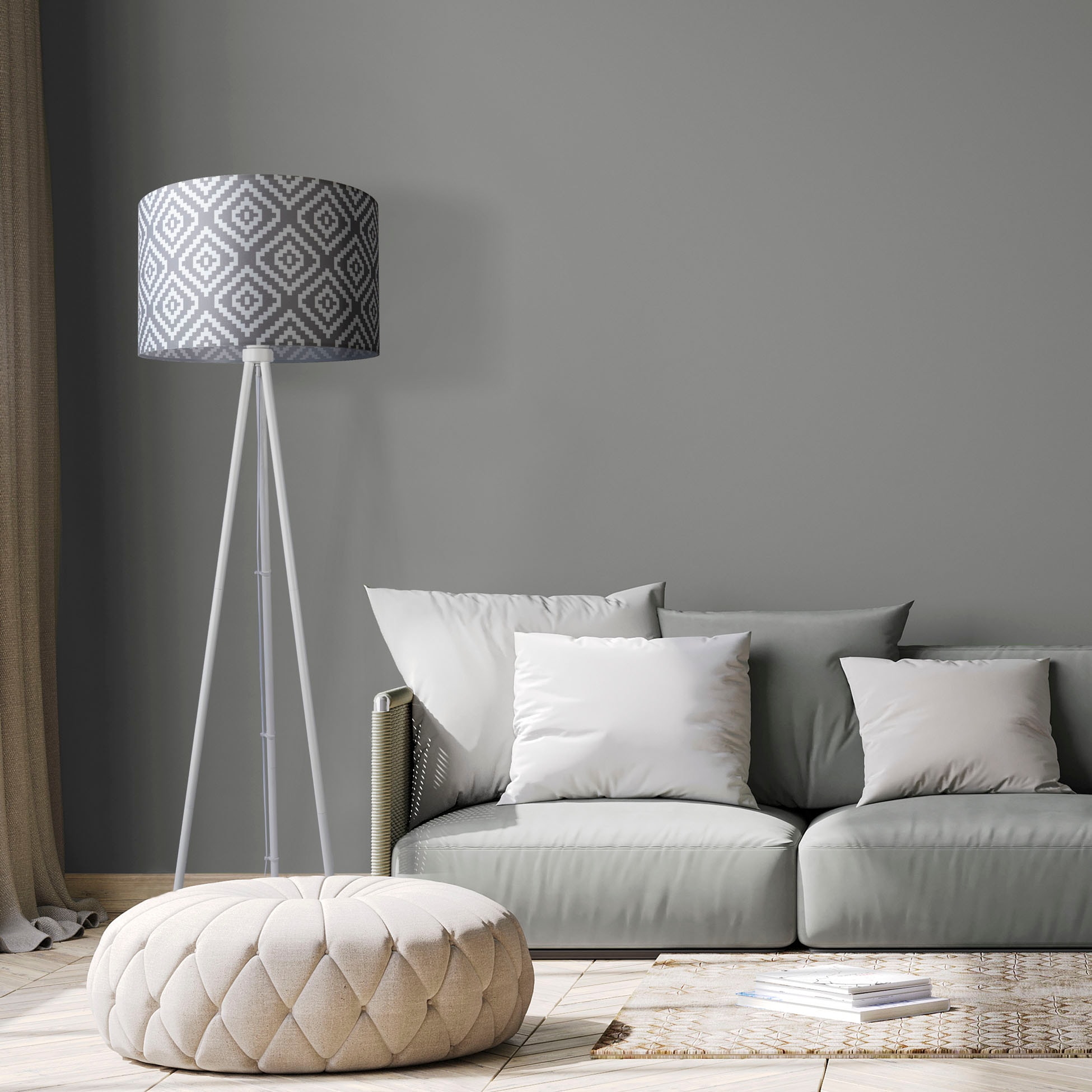Stofflampenschirm Stella«, BAUR Textil Vintage Dreibein Paco | Design Sale Stehlampe Wohnzimmer Modern »Trina Home im
