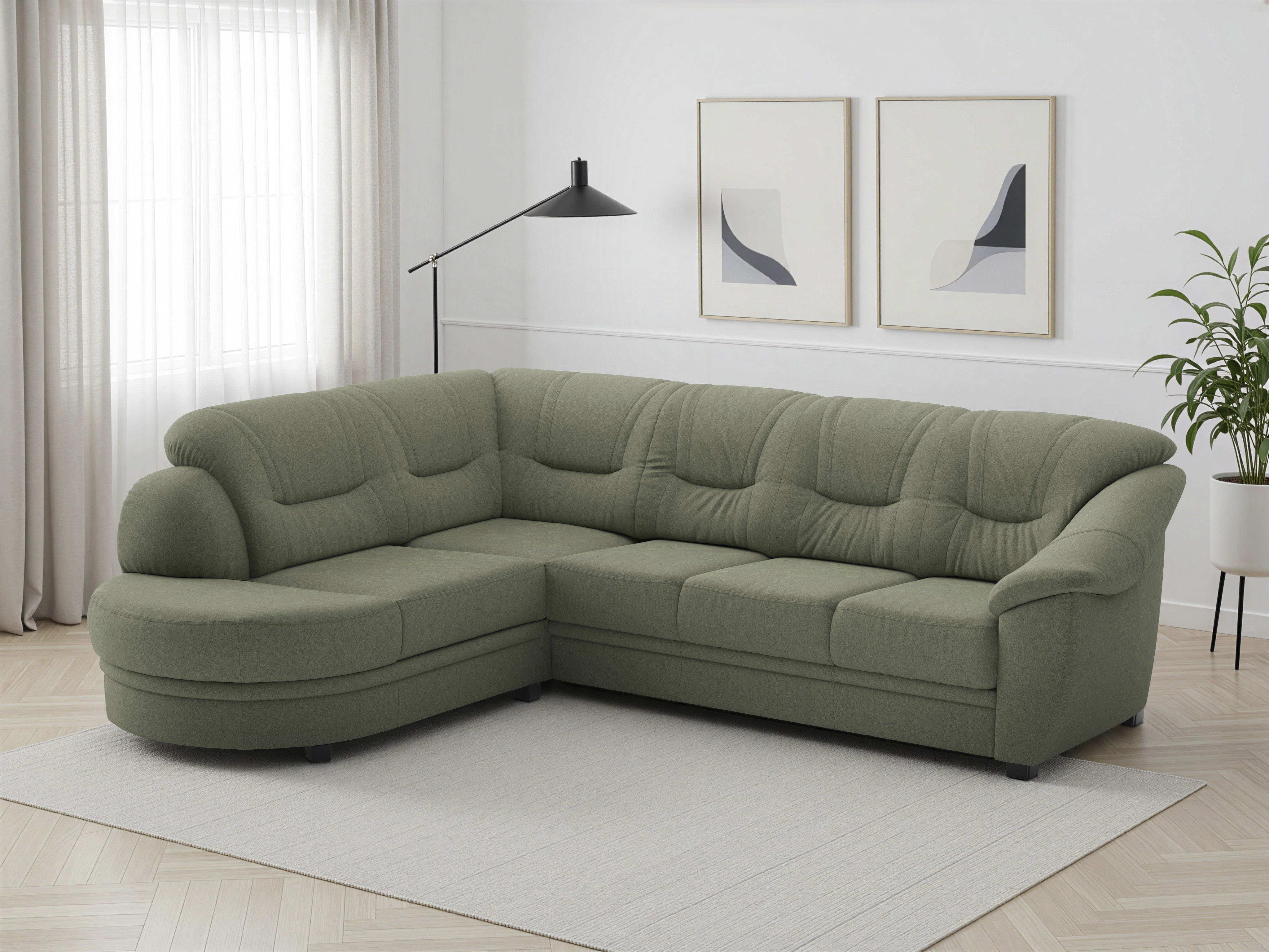 sit&more Ecksofa "Savona L-Form, B: 267 cm, Couch mit Federkern, Komfortsitzhöhe 46 cm" optional mit Schlaffunktion