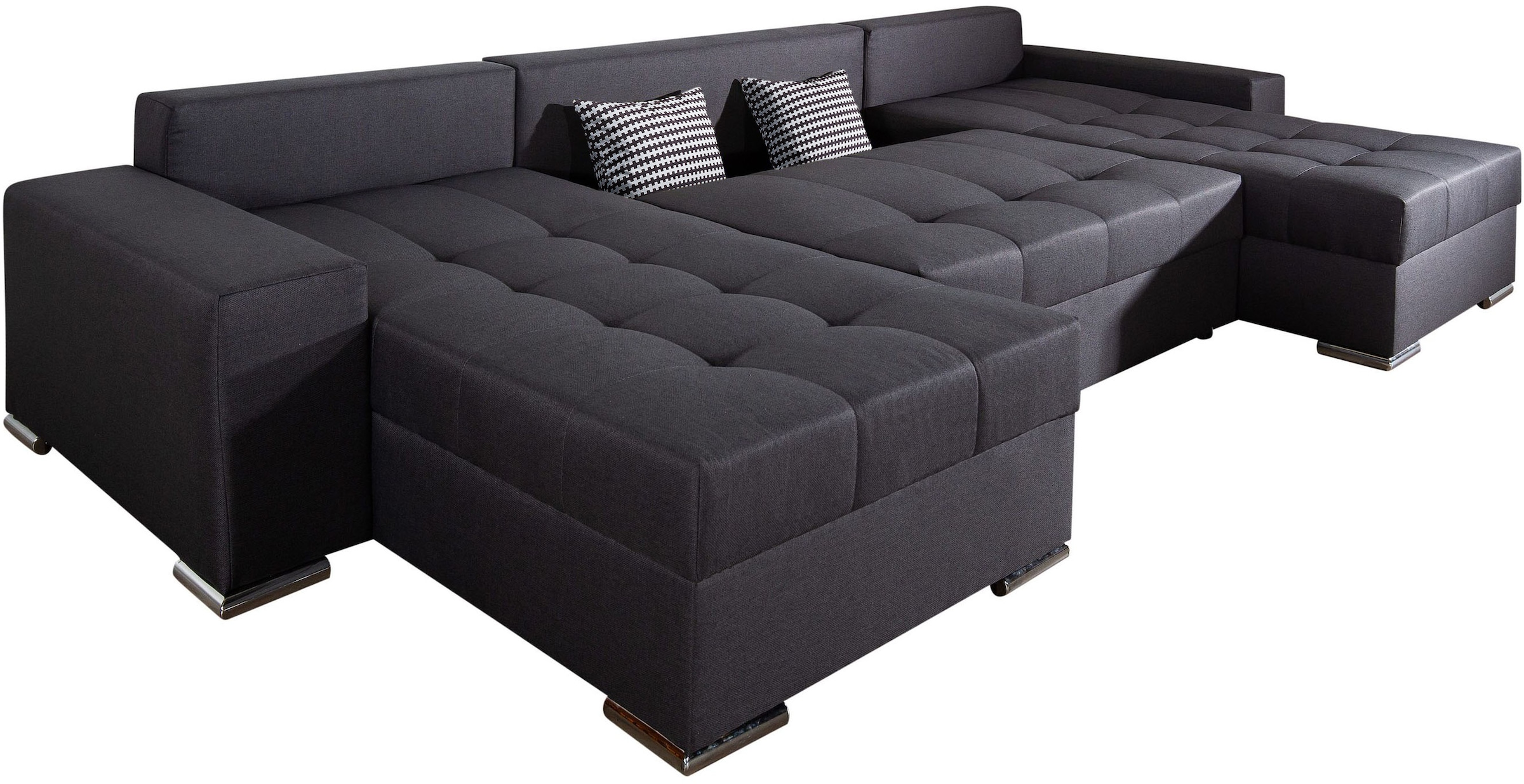 COLLECTION AB Wohnlandschaft »Josy XL U-Form, Breite: 313 cm« mit Bettfunktion, Bettkasten & 2 Zierkissen, Federkern