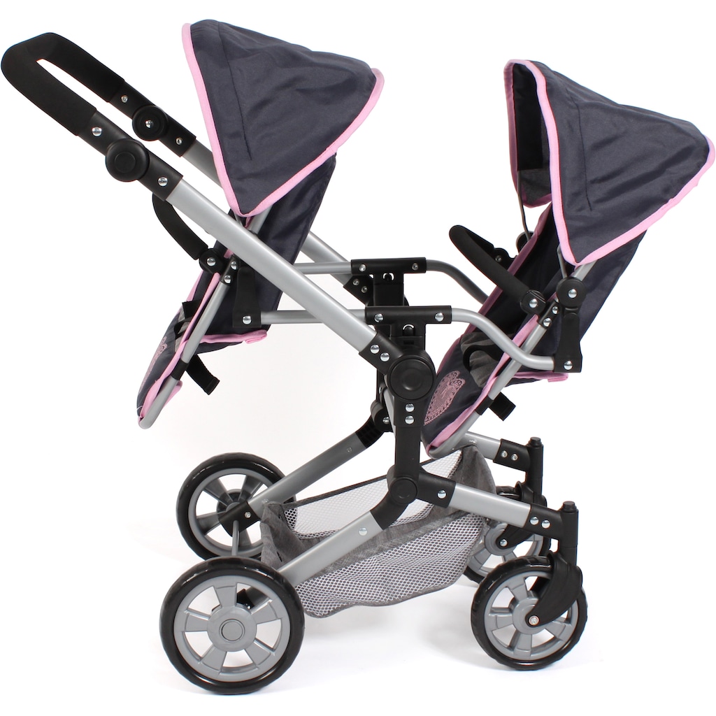 CHIC2000 Puppen-Zwillingsbuggy »Linus Duo, Grau-Navy«