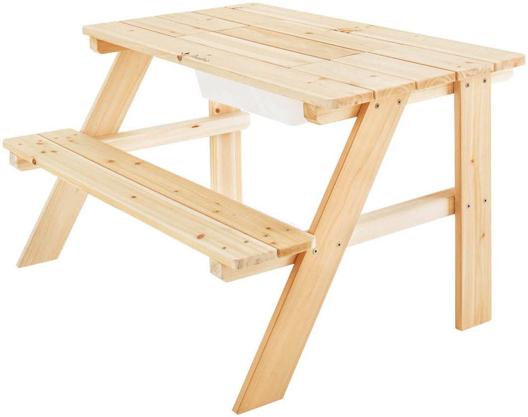 PINOLINO Kinder Kindersitzgruppe "Spieltisch Knut, natur", B/H/T: 88cm x 50cm x 68cm, braun, Massivholz, B:88cm H:50cm T:68cm, Sitzmöbel-Sets, auch