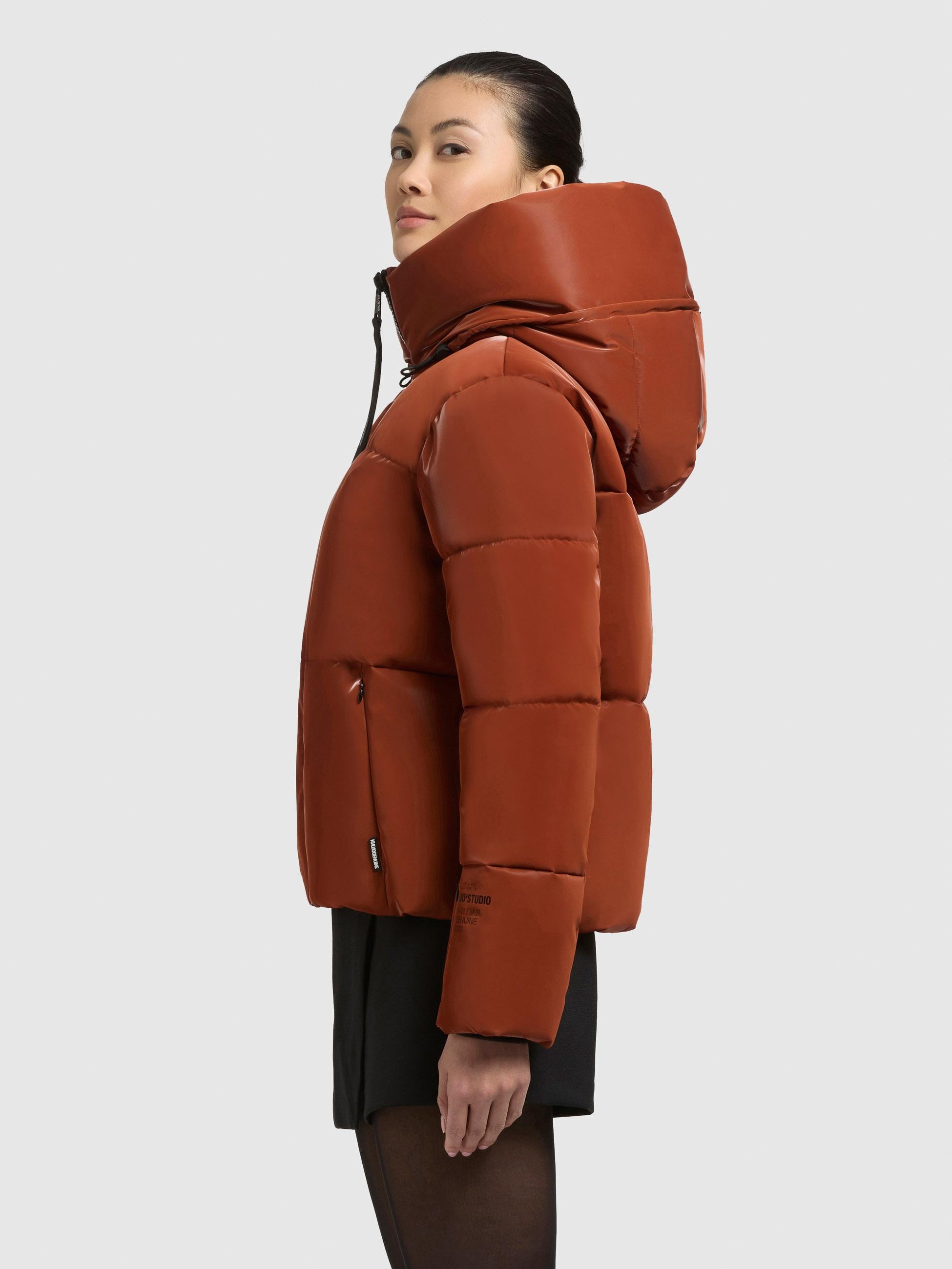 khujo Steppjacke »Audrey Shiny« mit Kapuze Schimmernde Damen Winterjacke mit Kapuze