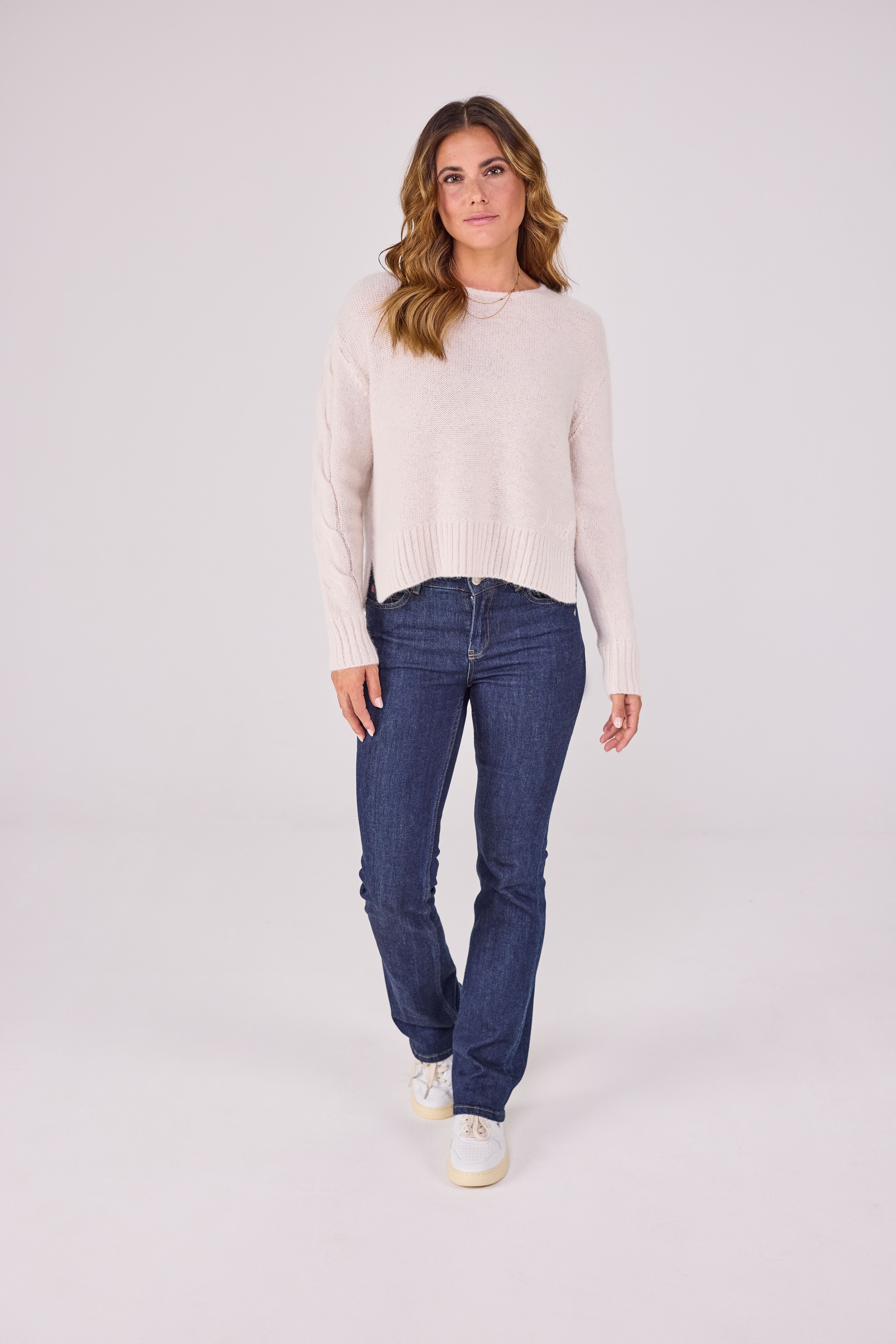 Thumbnail - Lieblingsstück Rundhalspullover "AmairaL" mit Zopfmuster am Ärmel