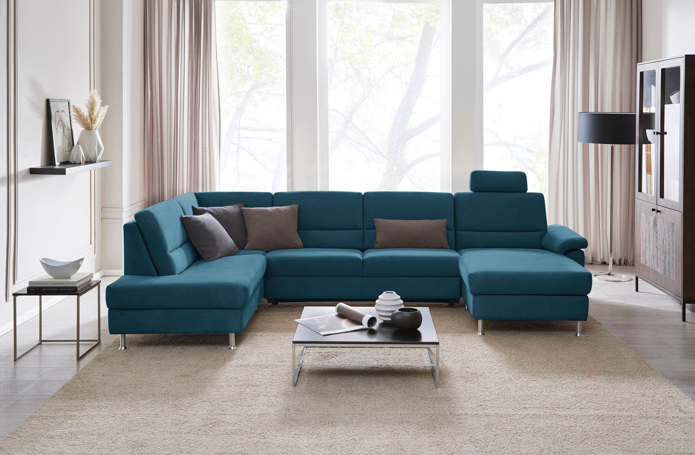 CALIZZA INTERIORS Wohnlandschaft »Onyx U-Form«, (3 St.), wahlweise mit Bettfunktion und Bettkasten