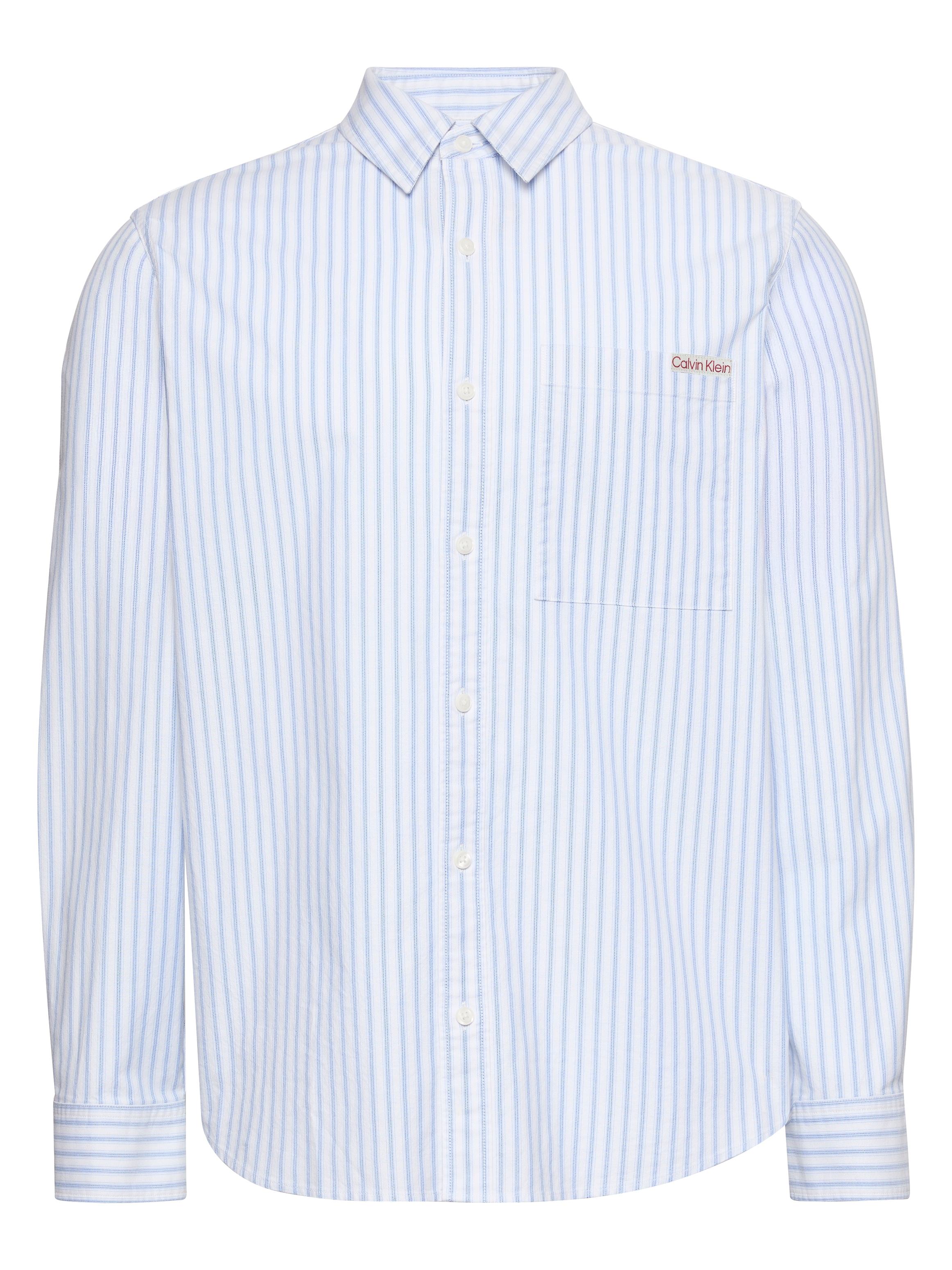 Calvin Klein Langarmhemd »STRIPE OXFORD CLASSIC SHIRT« Regular fit mit Rundhlsausschnitt