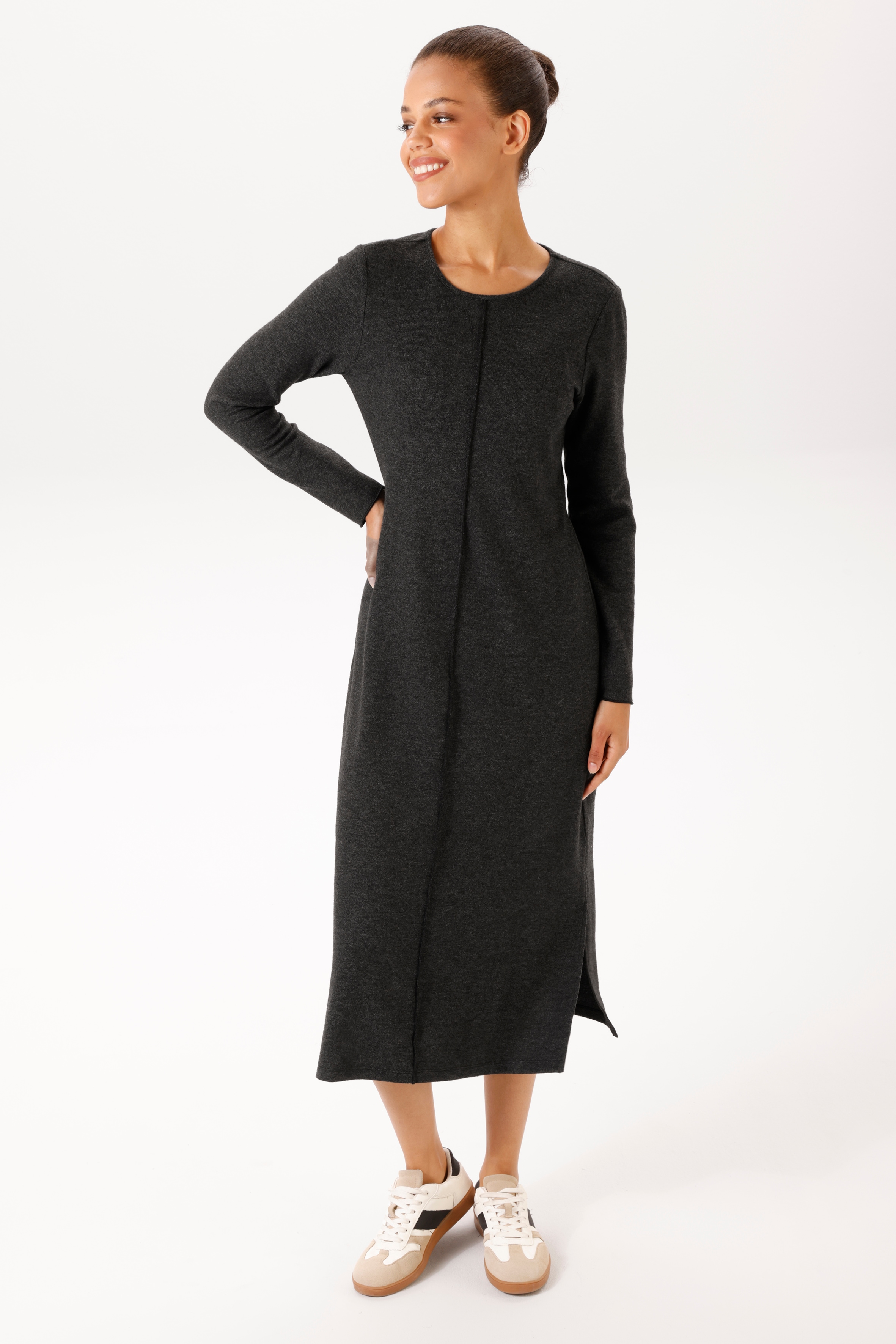 Aniston CASUAL Midikleid mit raffinierten Seitenschlitzen - NEUE KOLLEKTION