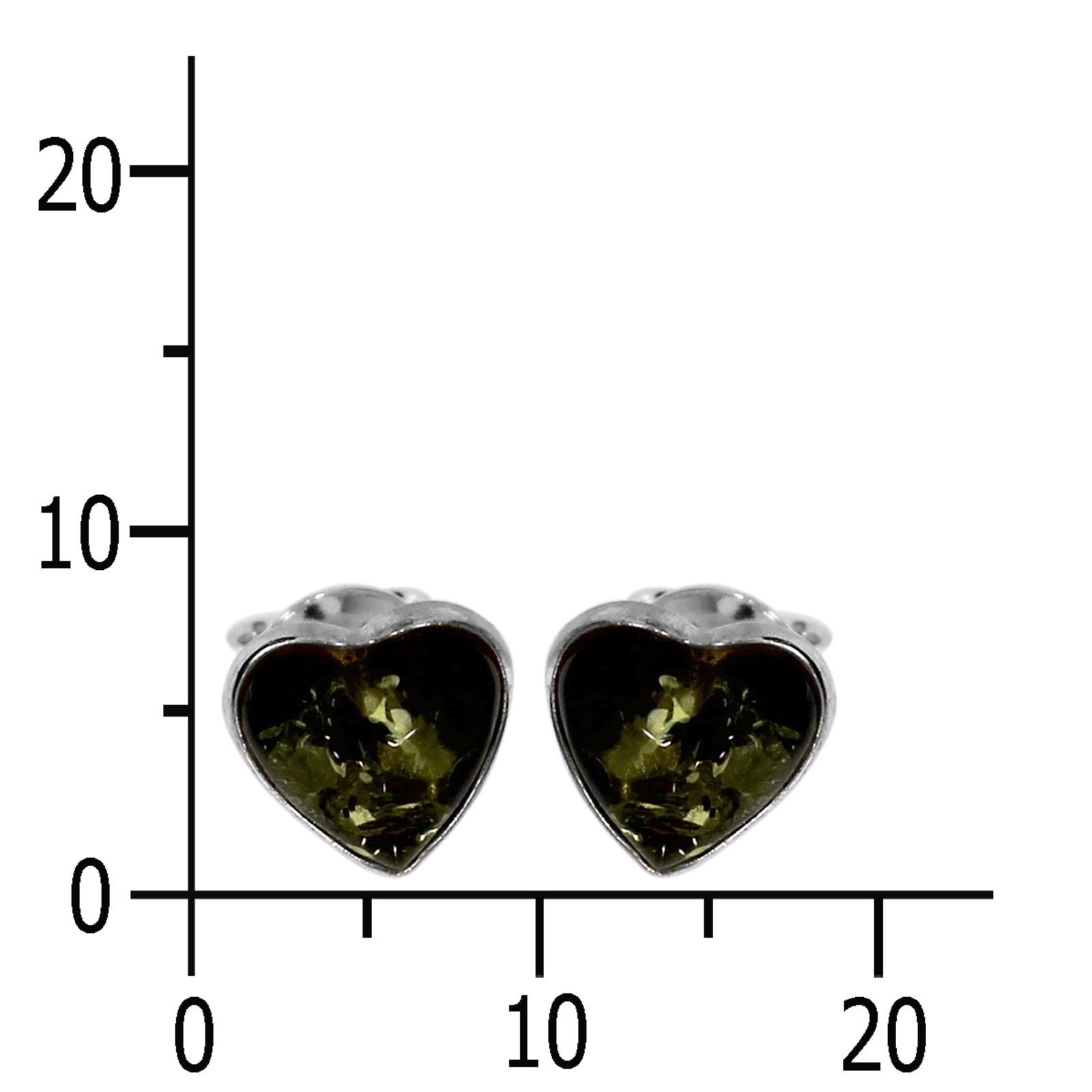 OSTSEE-SCHMUCK Paar Ohrstecker »- Herz - Silber 925/000 - Bernstein«