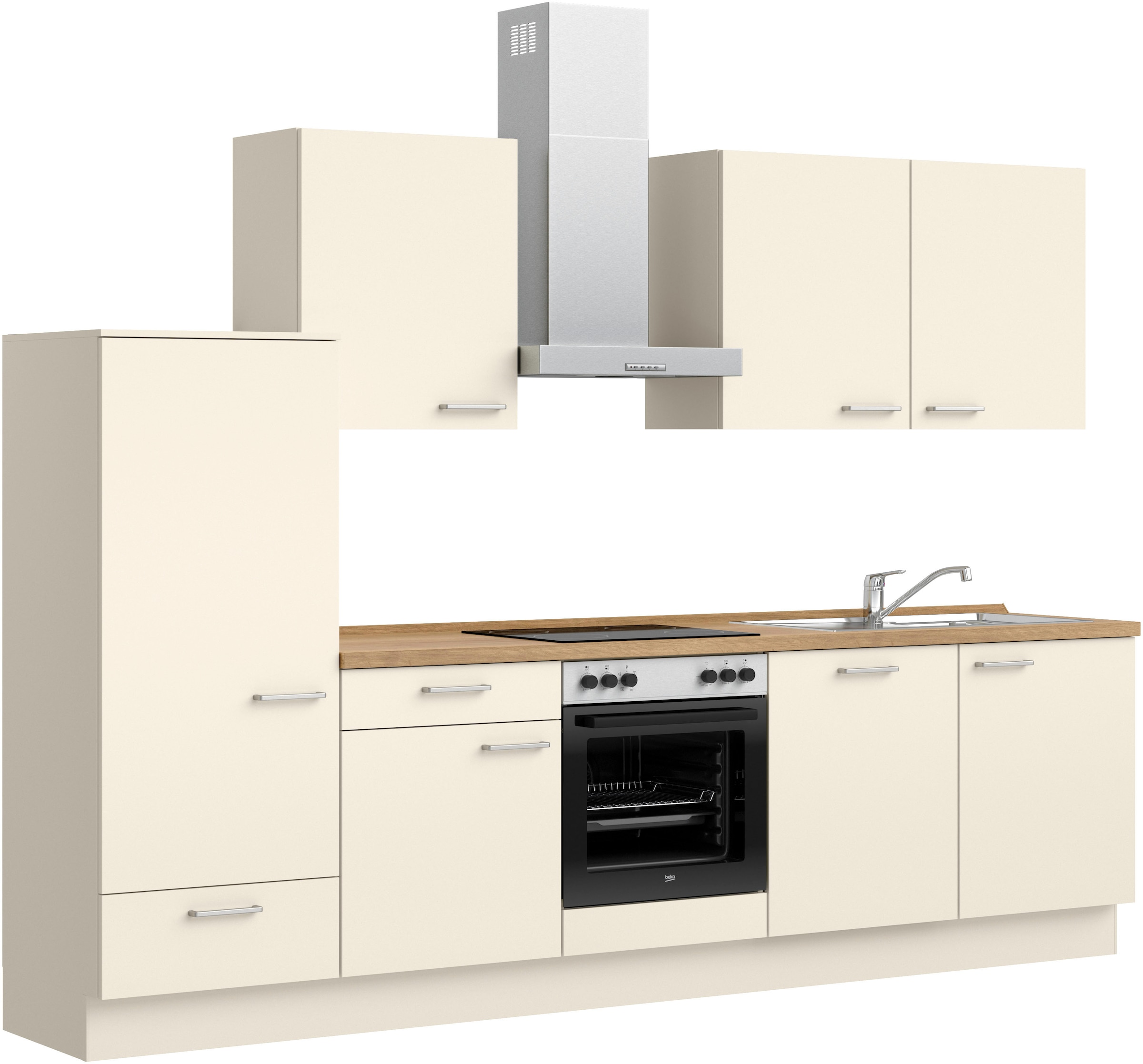 nobilia® Küchenzeile »"Touch I"«, vormontiert, Ausrichtung wählbar, Breite 300 cm, wahlw. mit E-Geräten